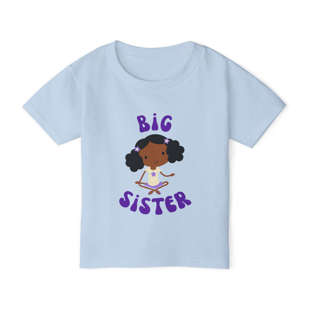 Big Sister Toddler Tee — Cute African American Girl Announcement Shirt