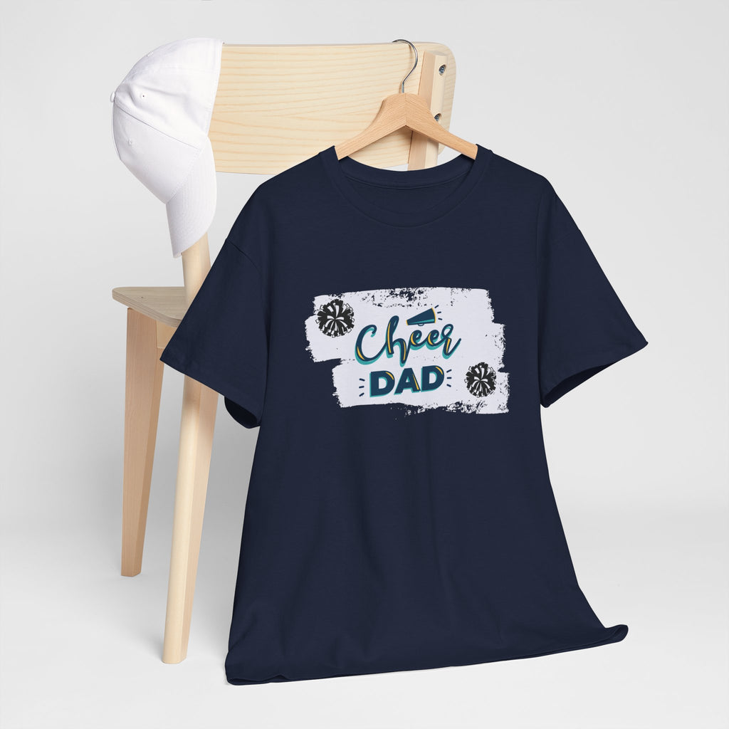Cheer Dad T-Shirt — Cheerleading Dad Tee with Pom-Poms, Father's Day Gift
