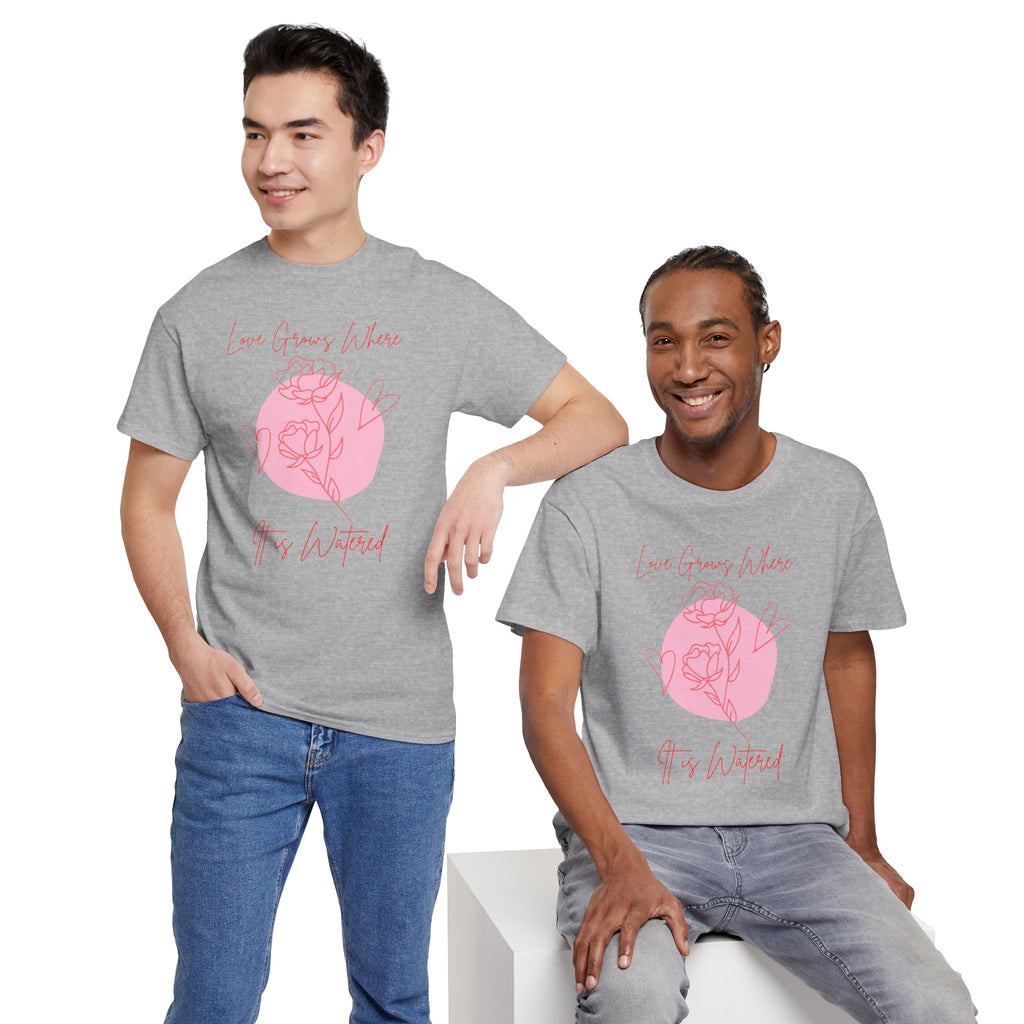 Rose Moon Graphic Tee — "Love Grows Where It’s Watered"