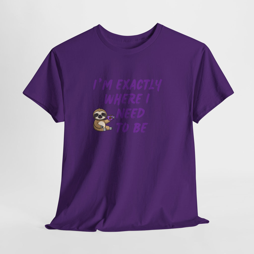 Sloth "I'm Exactly Where I Need to Be" Graphic Tee
