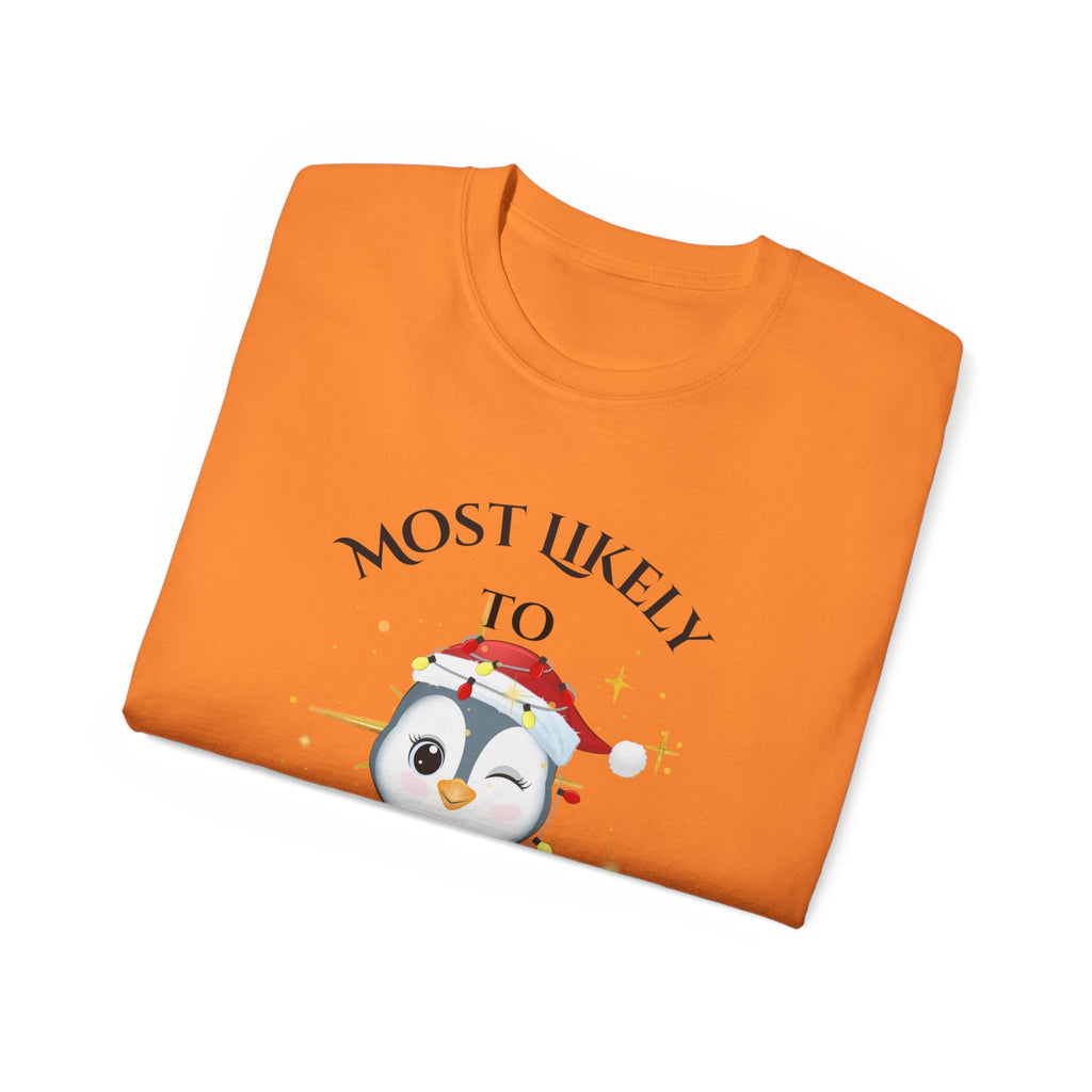 Most Likely To Post on Instagram Unisex Ultra Cotton Tee, Cute Penguin Shirt, Social Media Humor T-Shirt, Holiday Gift, Fun Casual Wear