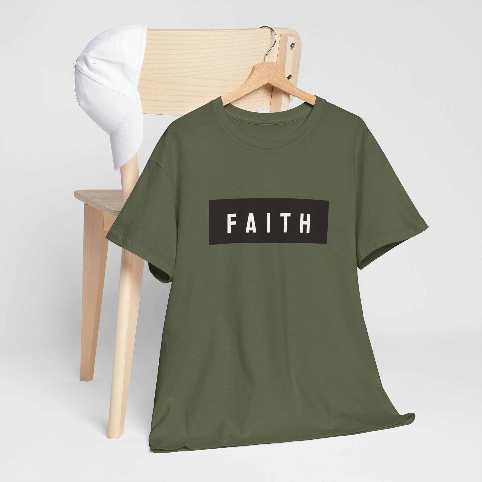 Faith Graphic Tee — Minimal Black Box Christian T-Shirt