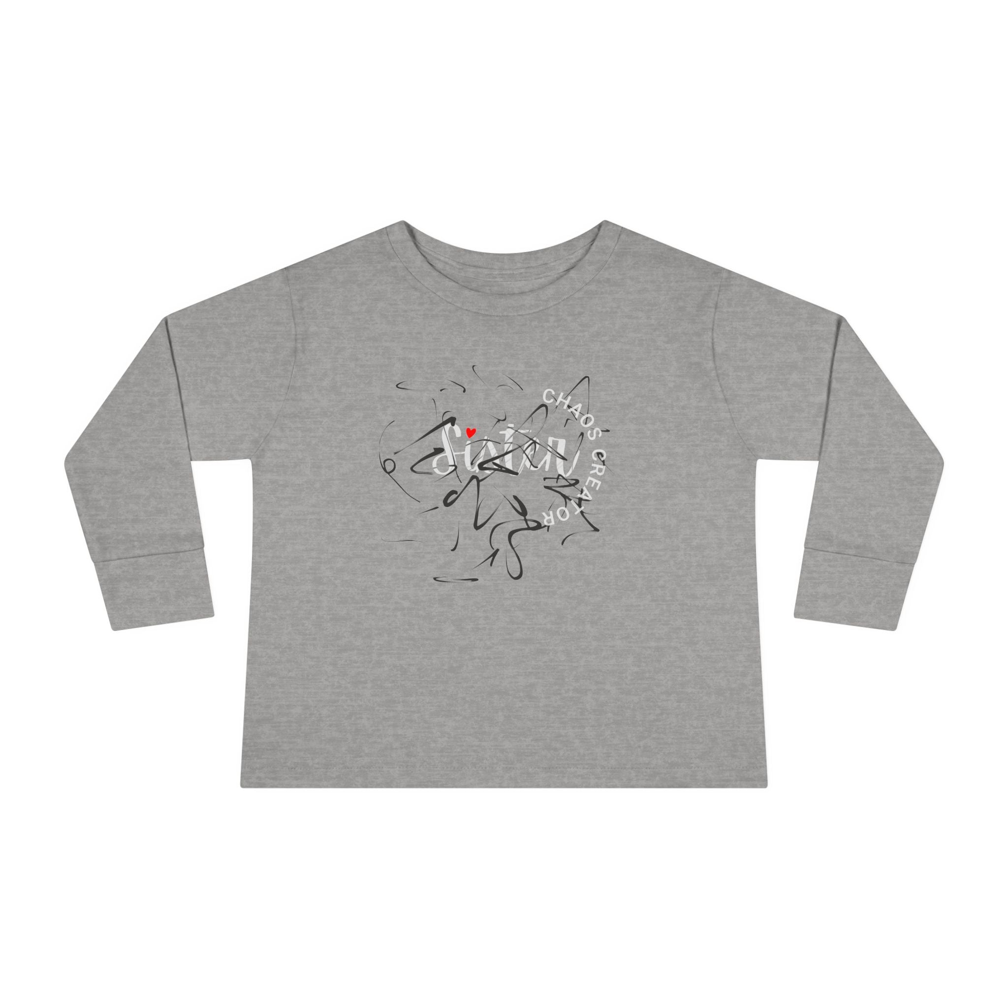 Toddler Long Sleeve Tee — 'Sister Chaos Creator' Toddler Shirt