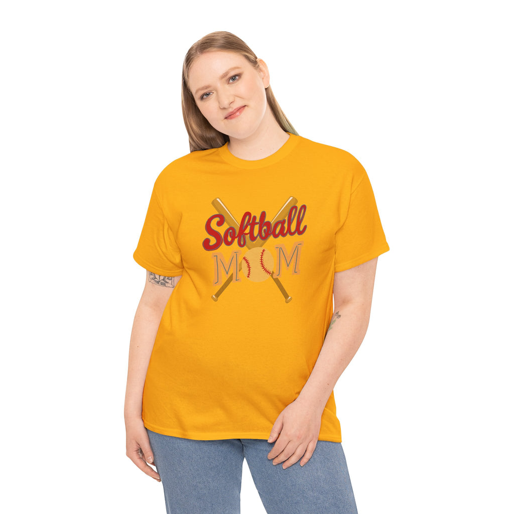Softball Mom T‑Shirt — Retro Crossed Bats & Ball Tee for Proud Moms
