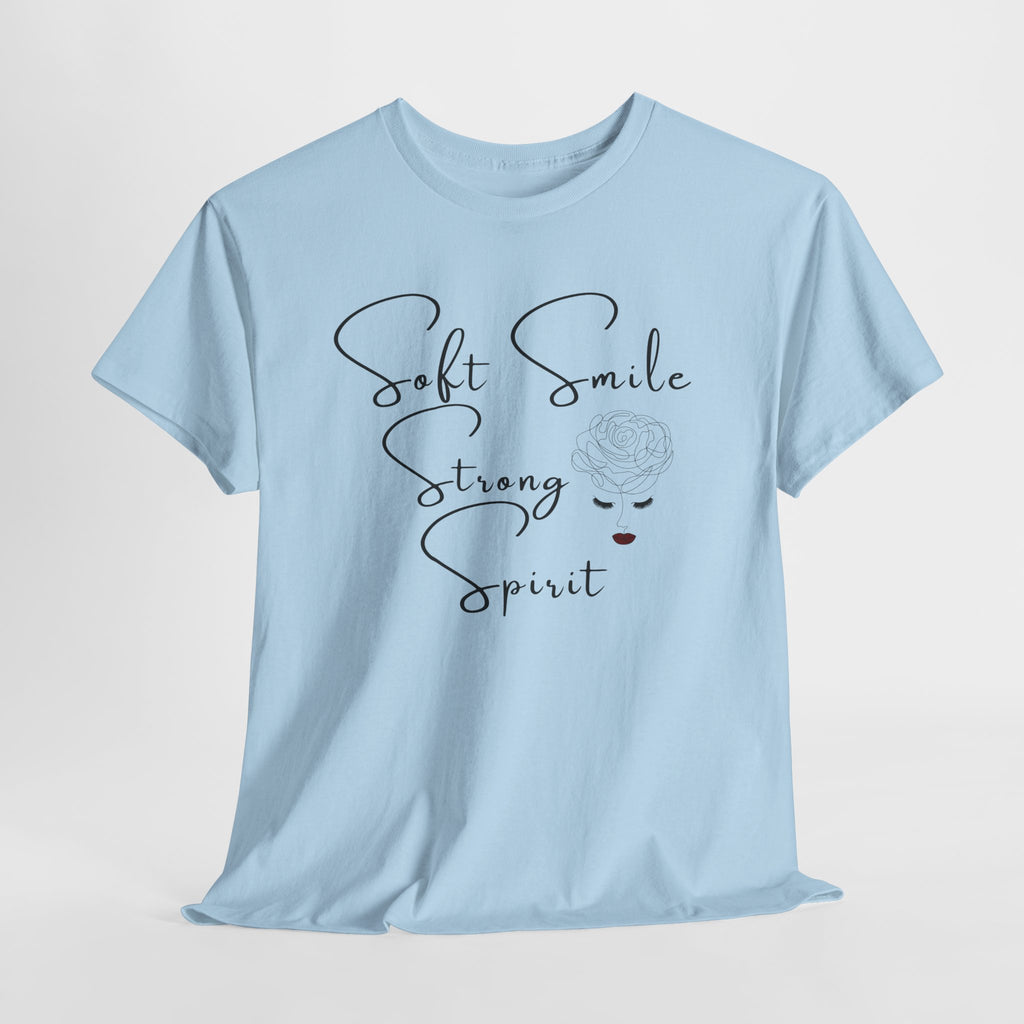 Soft Smile Strong Spirit Tee — Minimal Line Art Inspirational T-Shirt