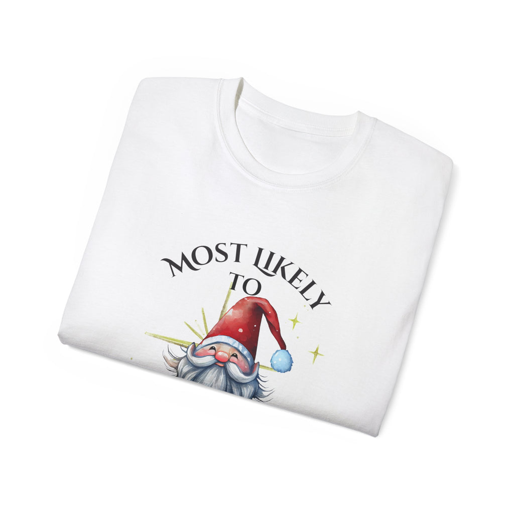 Most Likely to Make a To-Go Plate, Funny Holiday T-Shirt, Unisex Christmas Tee, Gift for Foodies, Festive Apparel