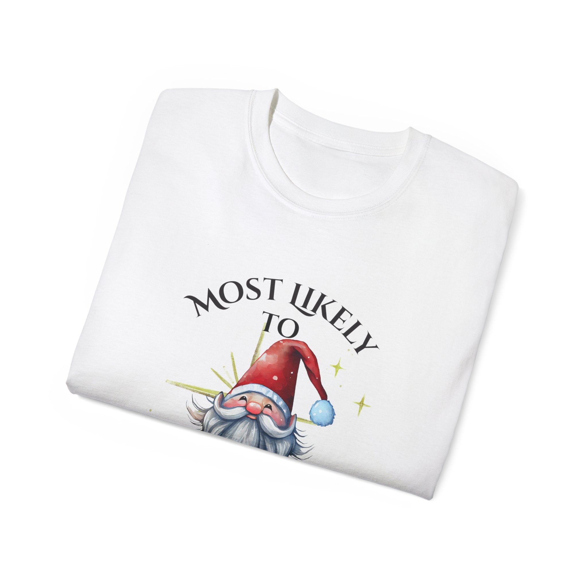 Most Likely to Make a To-Go Plate, Funny Holiday T-Shirt, Unisex Christmas Tee, Gift for Foodies, Festive Apparel