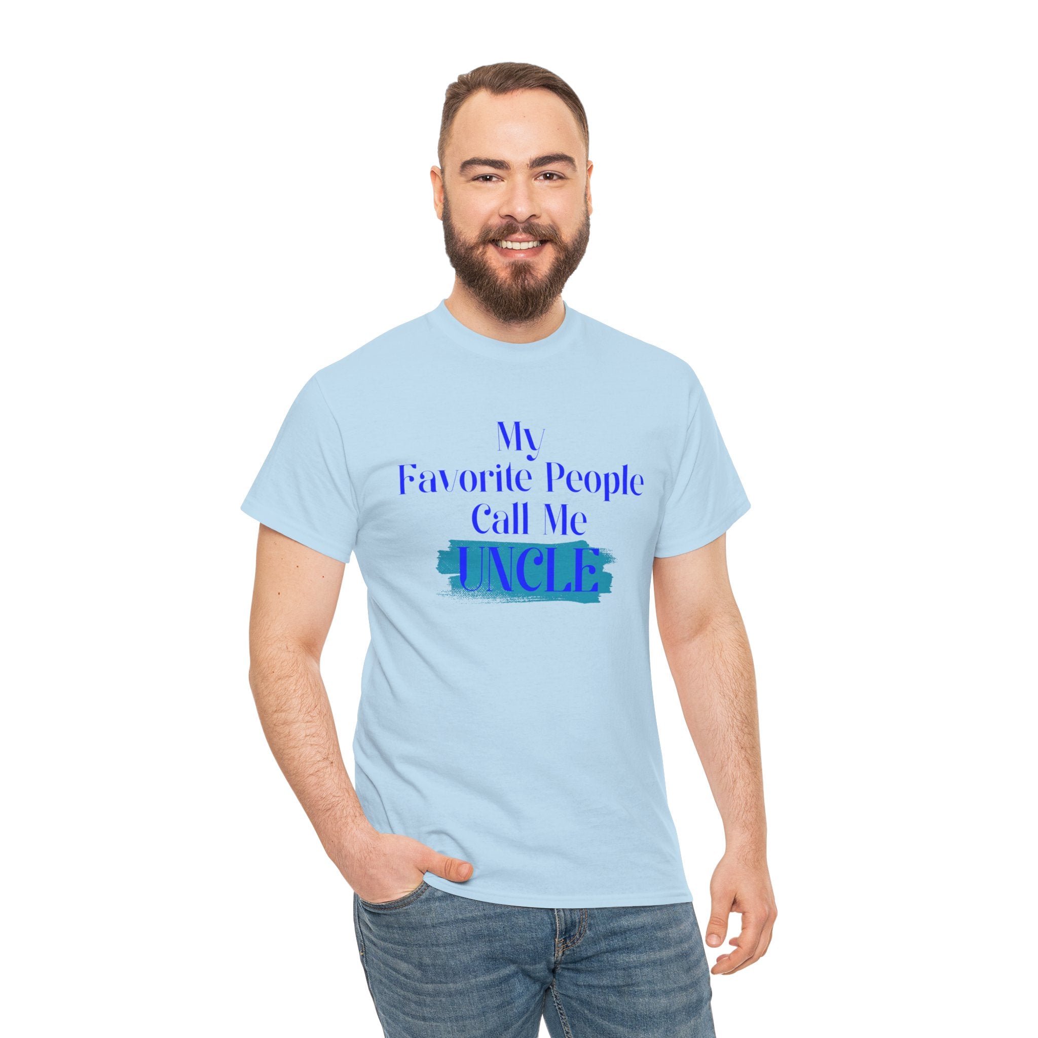 Uncle T‑Shirt — "My Favorite People Call Me UNCLE" Blue Brushstroke Tee