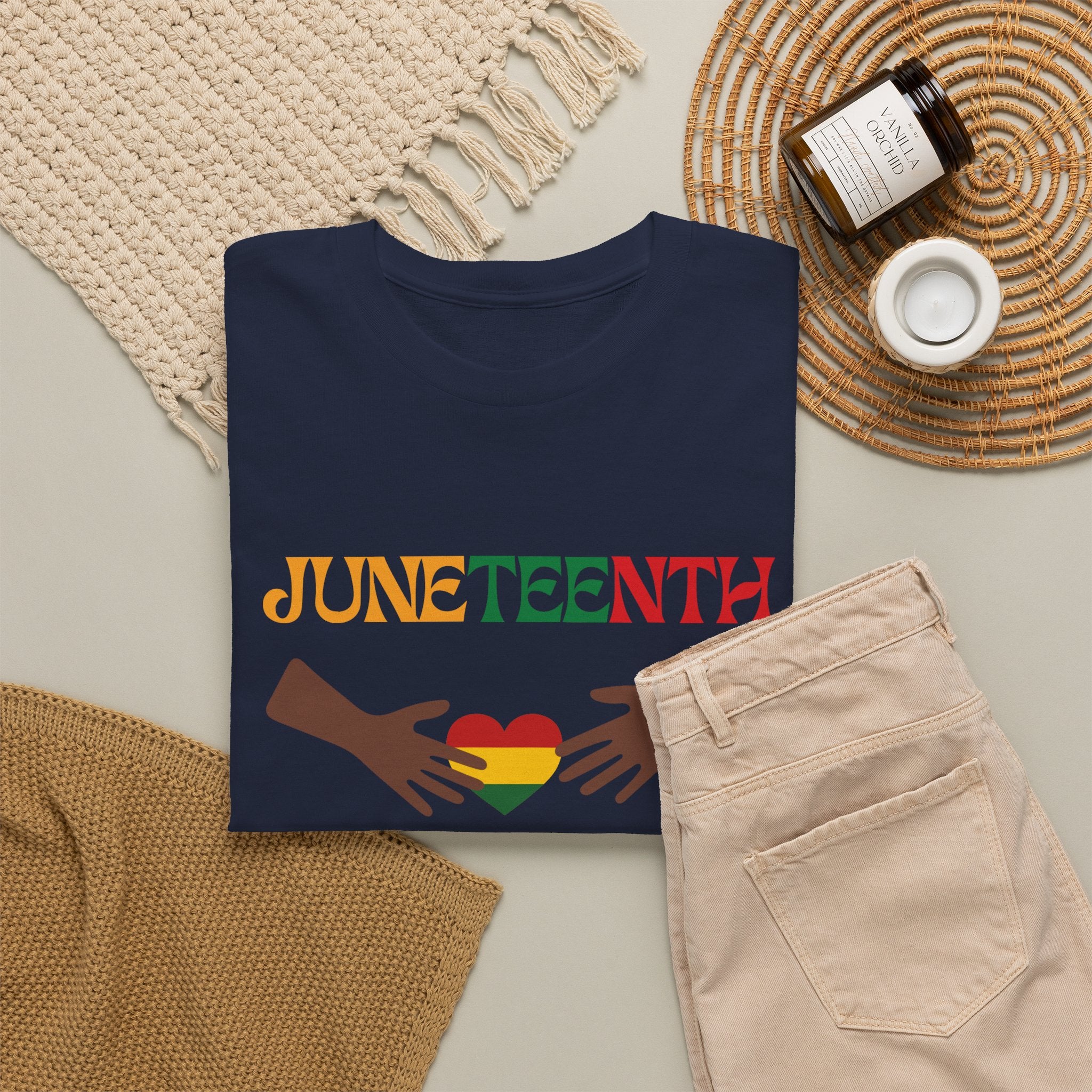 Juneteenth 1865 T-Shirt — Black History Celebration Tee with Heart & Hands Design