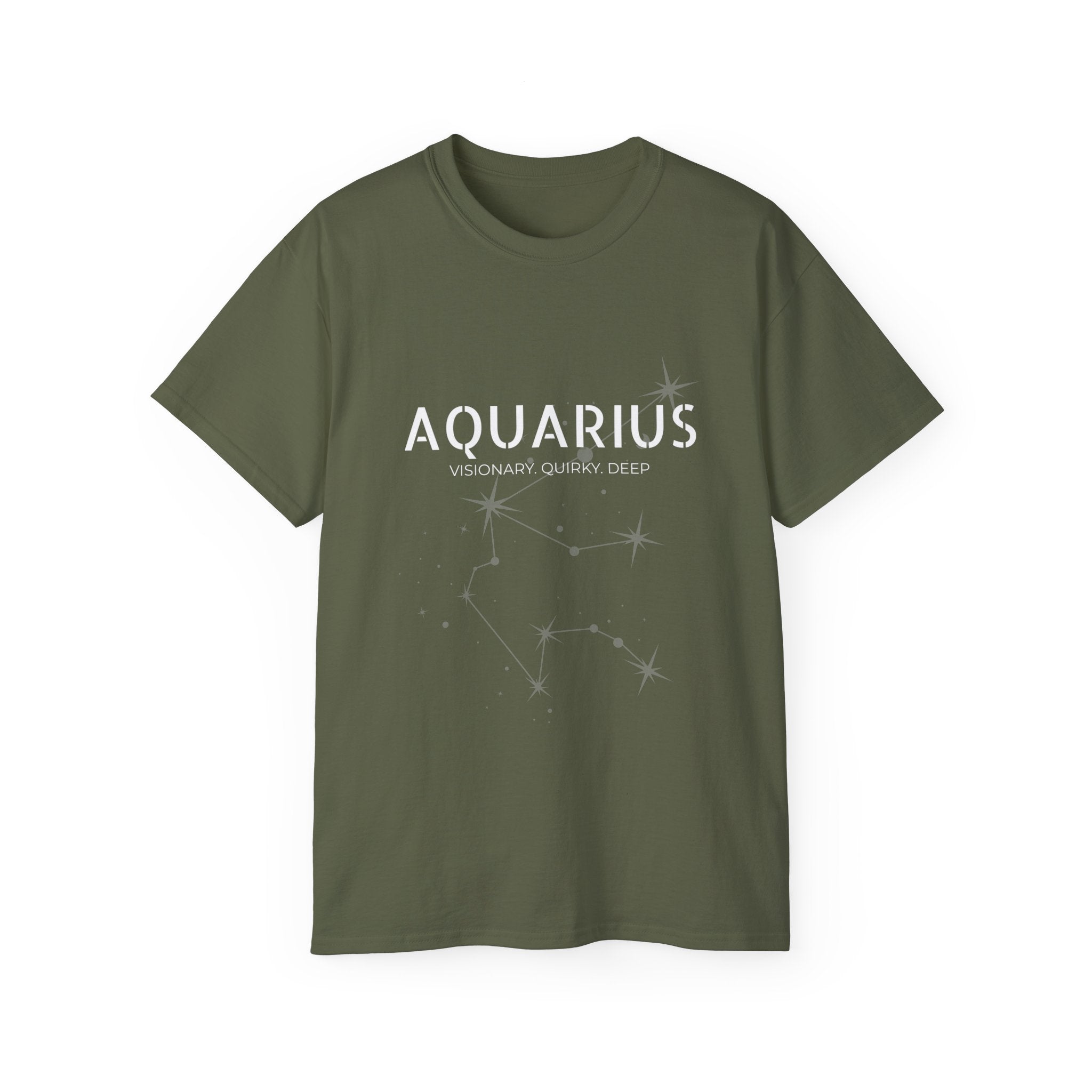 Aquarius Constellation Tee — 'Visionary, Quirky, Deep' Zodiac Shirt