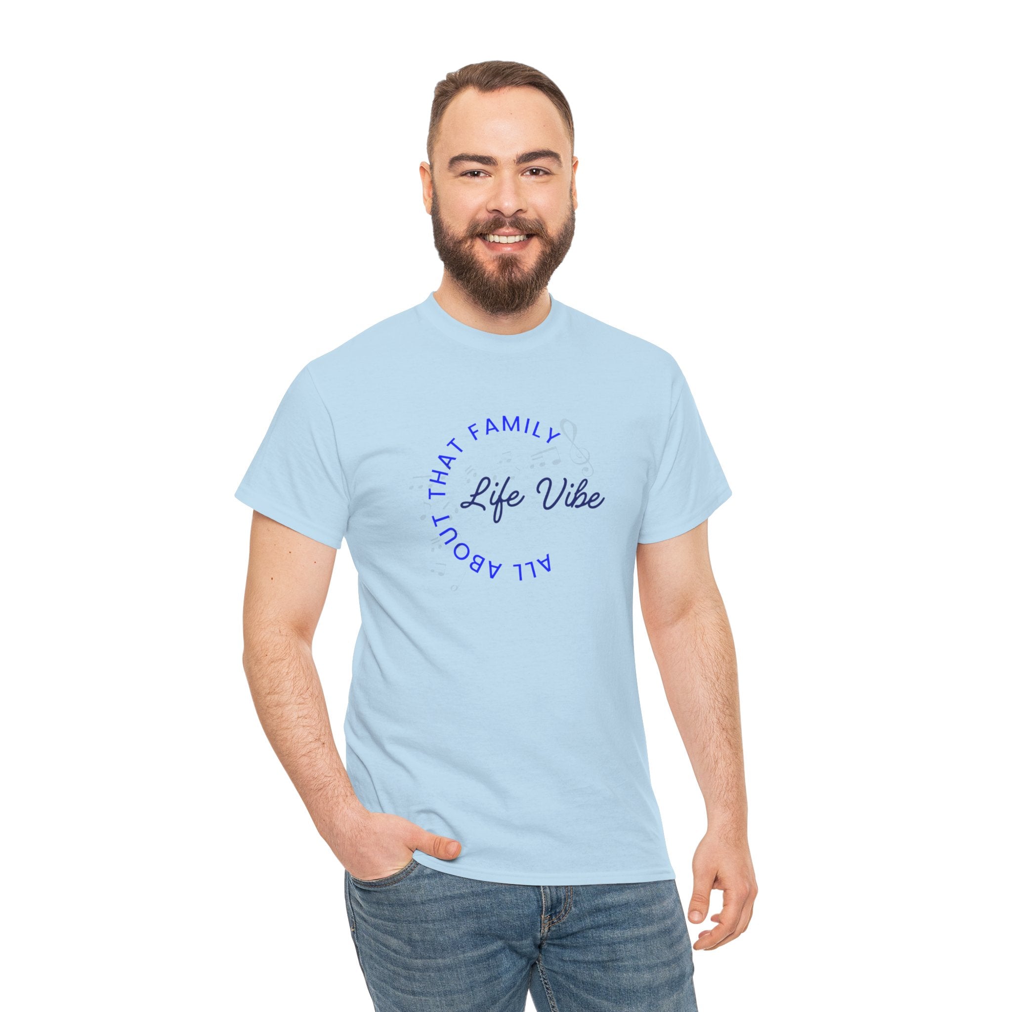 "All About My Family" Life Vibe T-Shirt —Minimal Circle Graphic Tee