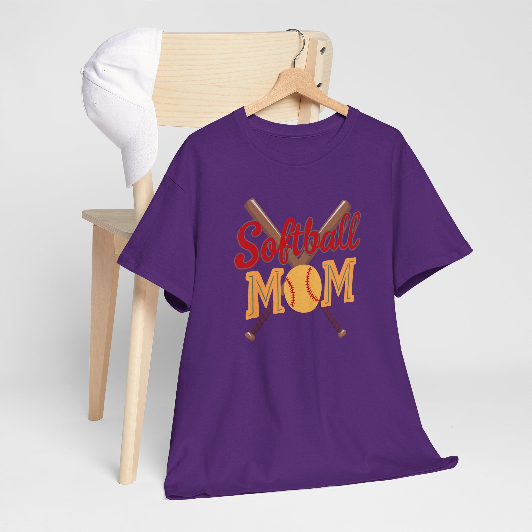 Softball Mom T‑Shirt — Retro Crossed Bats & Ball Tee for Proud Moms