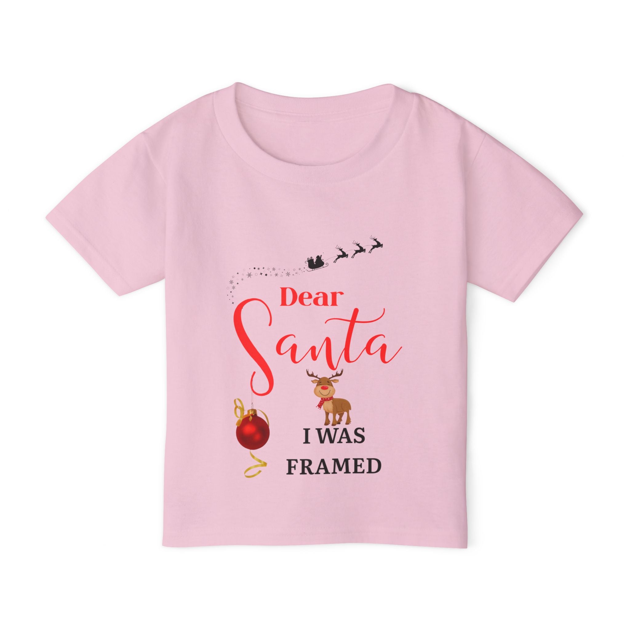 Dear Santa, I was framed Toddler T-Shirt, Christmas Gift, Kids Holiday Shirt, Cute Festive Tee, Toddler Apparel