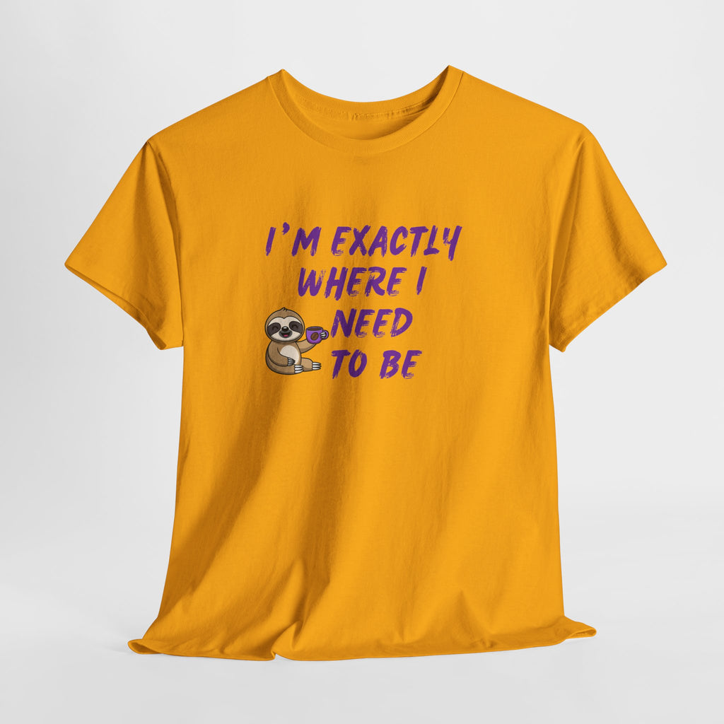 Sloth "I'm Exactly Where I Need to Be" Graphic Tee