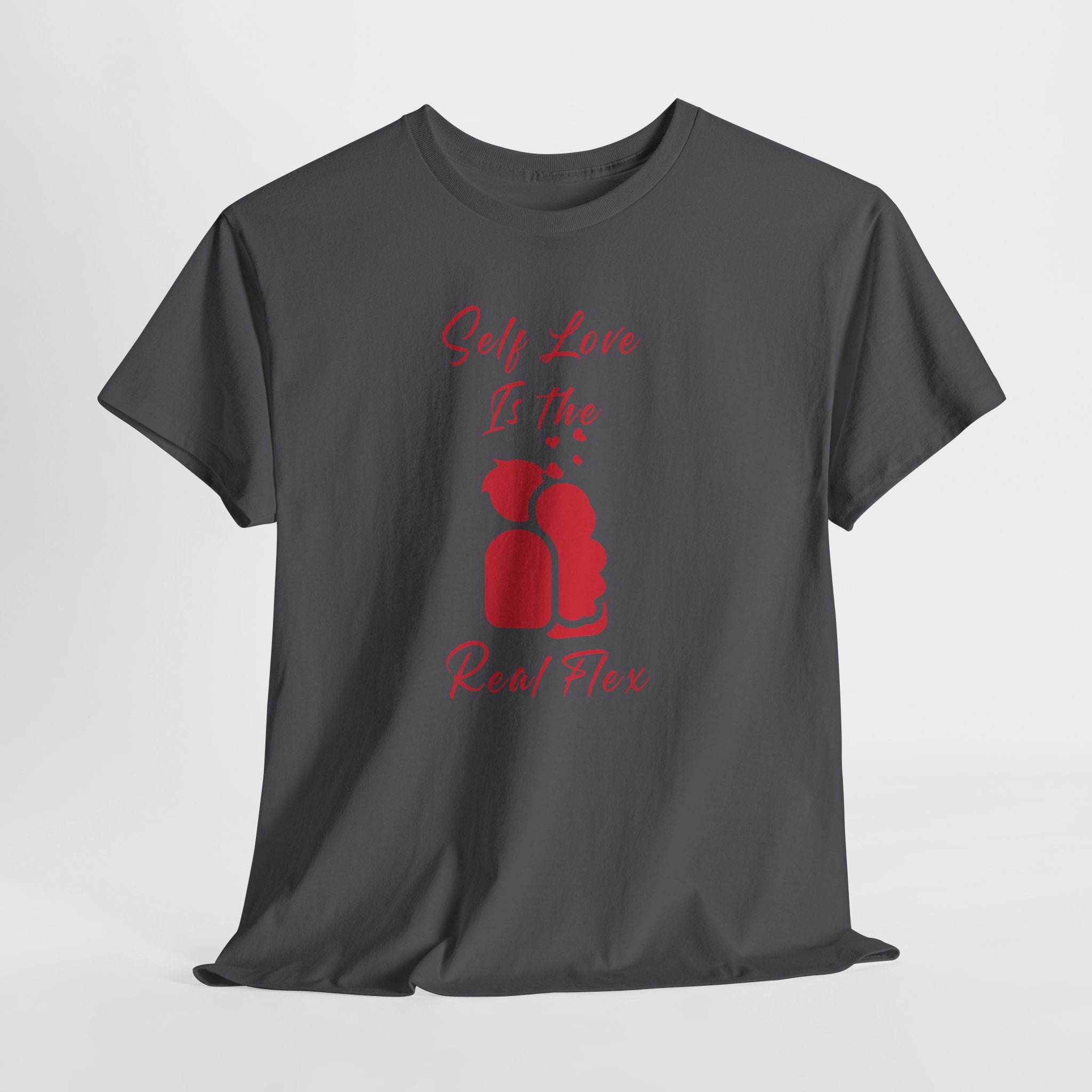 T-Shirt — "Self Love Is The Real Flex" Romantic Couple Graphic Tee