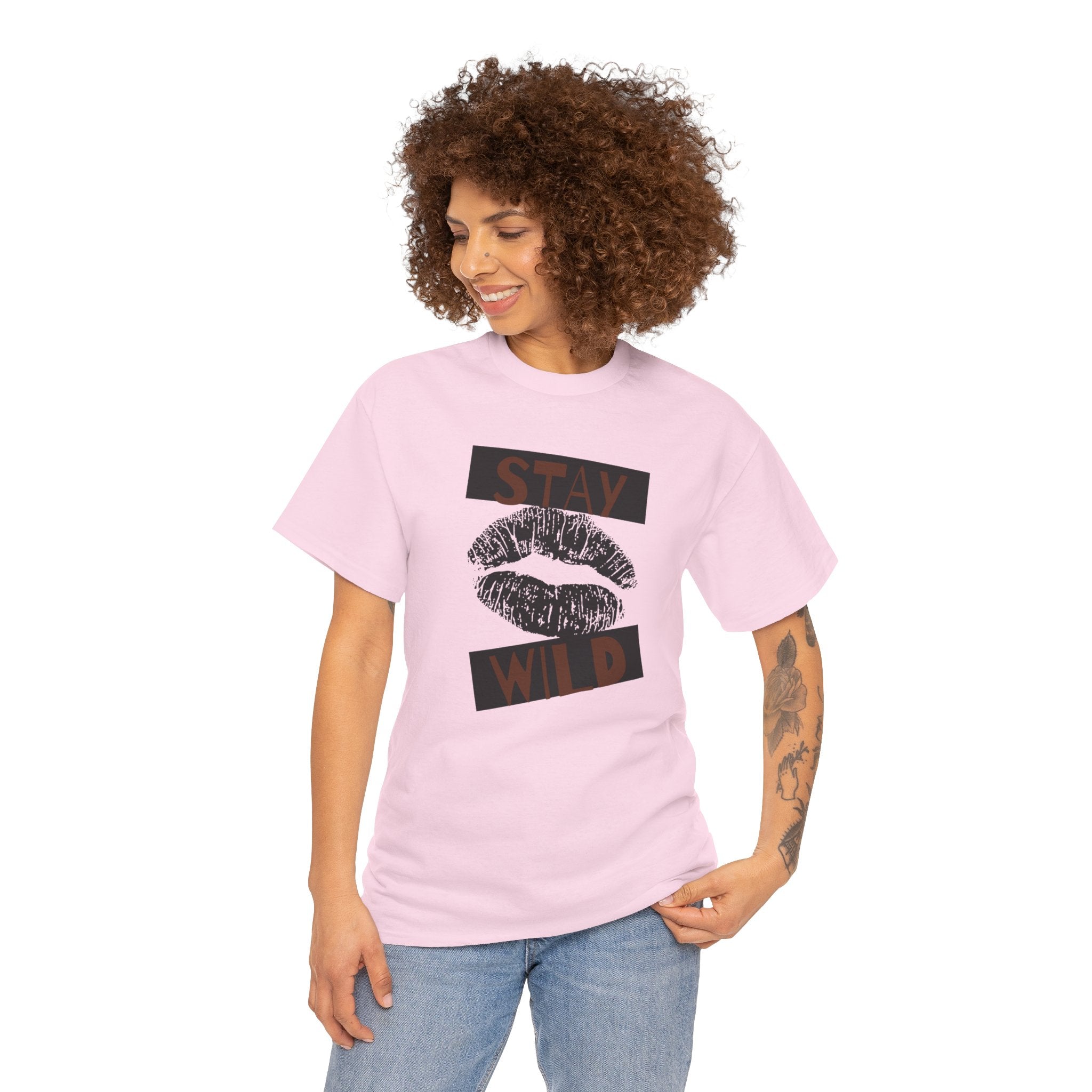Stay Wild Lip Print T‑Shirt