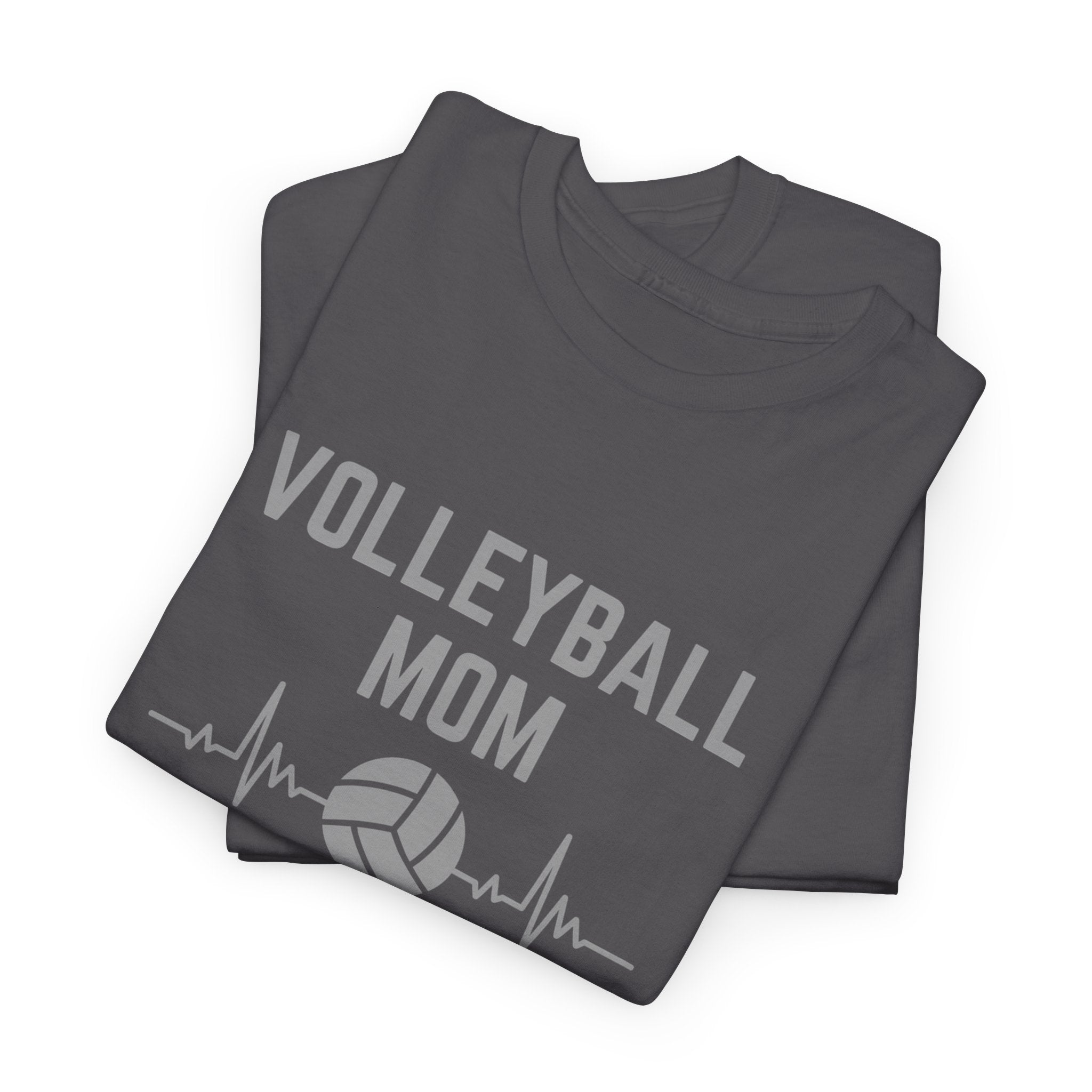 Volleyball Mom T-Shirt — Heartbeat Volleyball Tee for Proud Moms