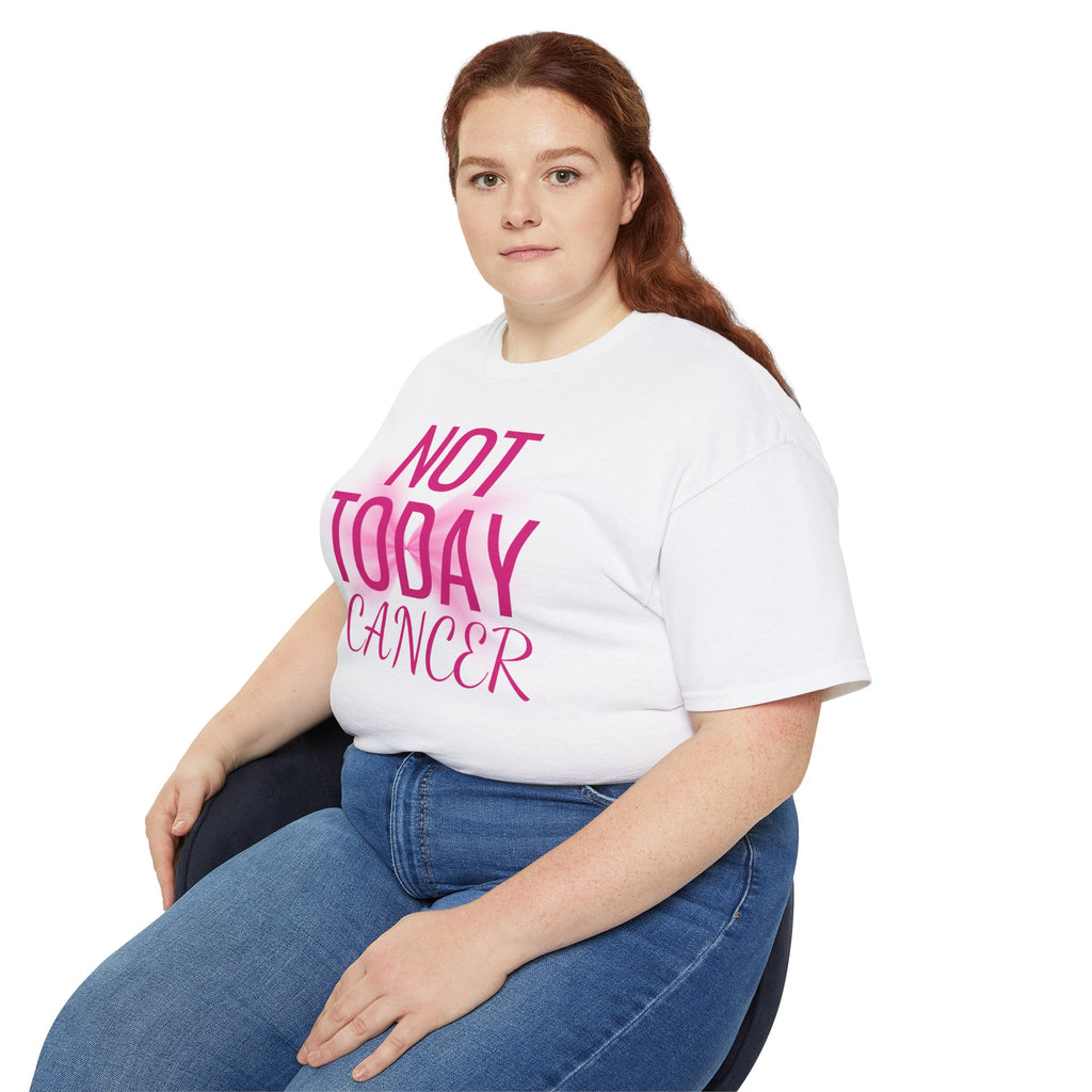 Not Today Cancer T-Shirt — Inspirational Cancer Awareness Tee with Pink Ribbon