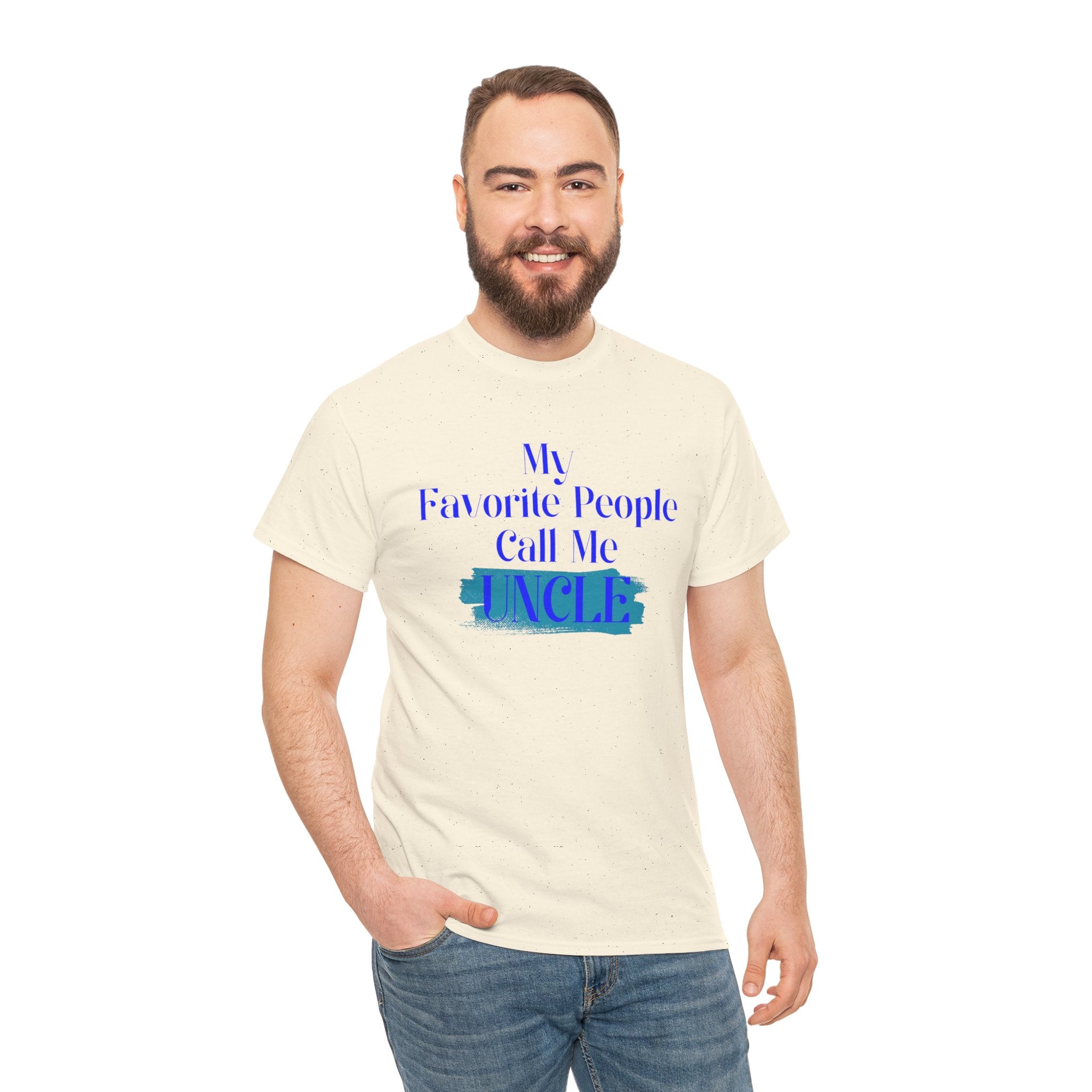 Uncle T‑Shirt — "My Favorite People Call Me UNCLE" Blue Brushstroke Tee