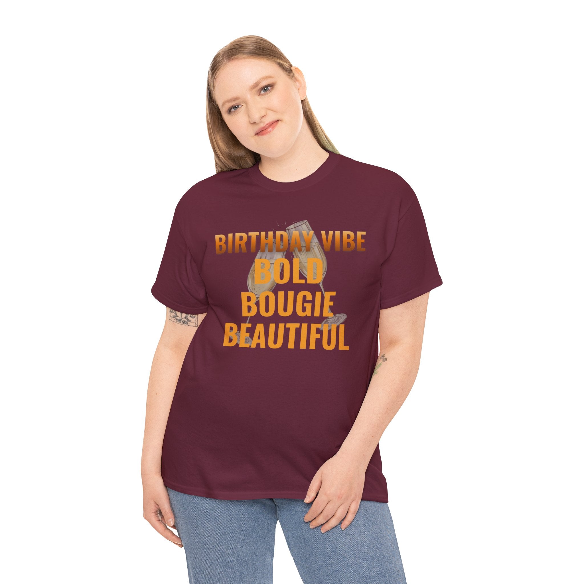 Birthday Vibe Tee — "Bold Bougie Beautiful" Graphic T-Shirt