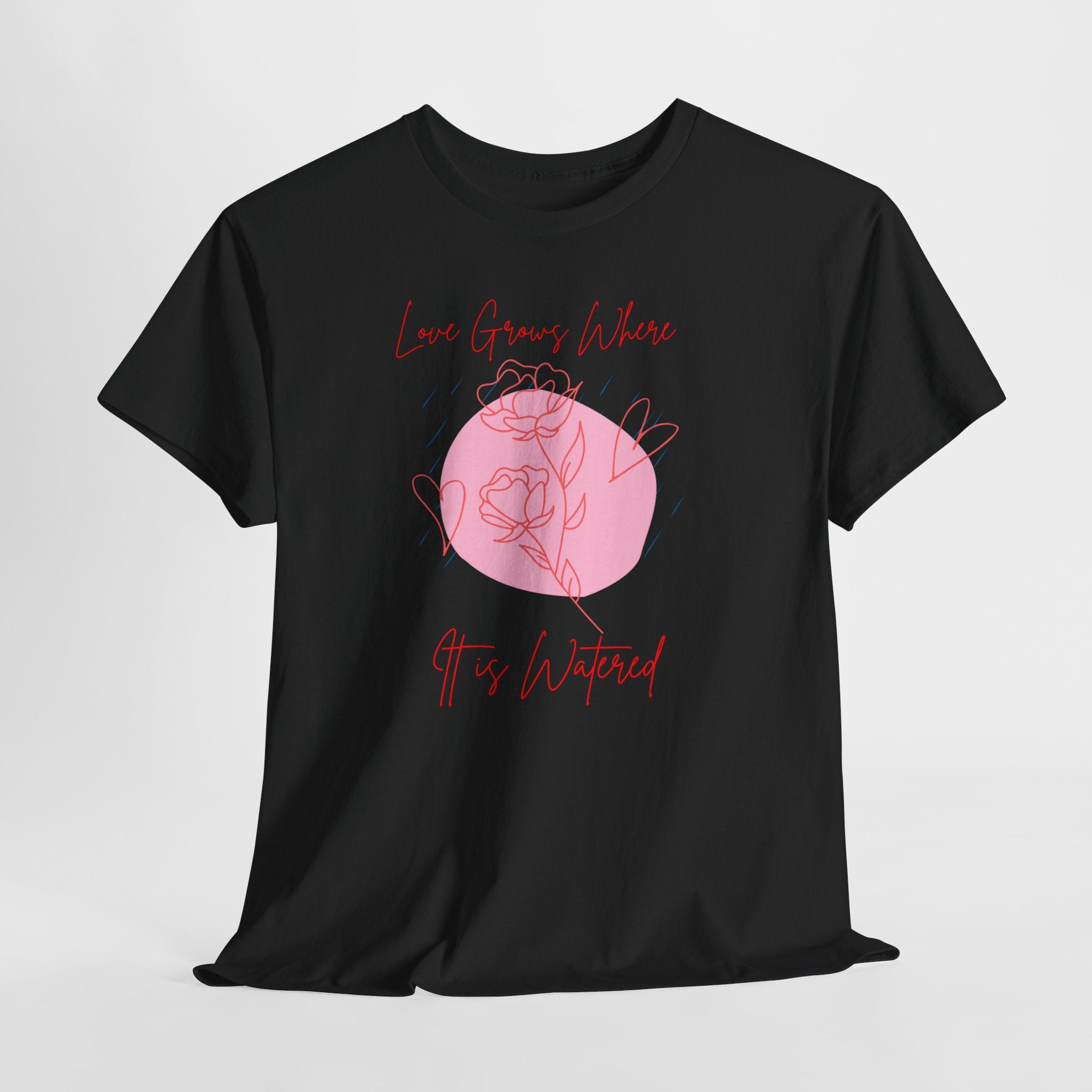 Rose Moon Graphic Tee — "Love Grows Where It’s Watered"