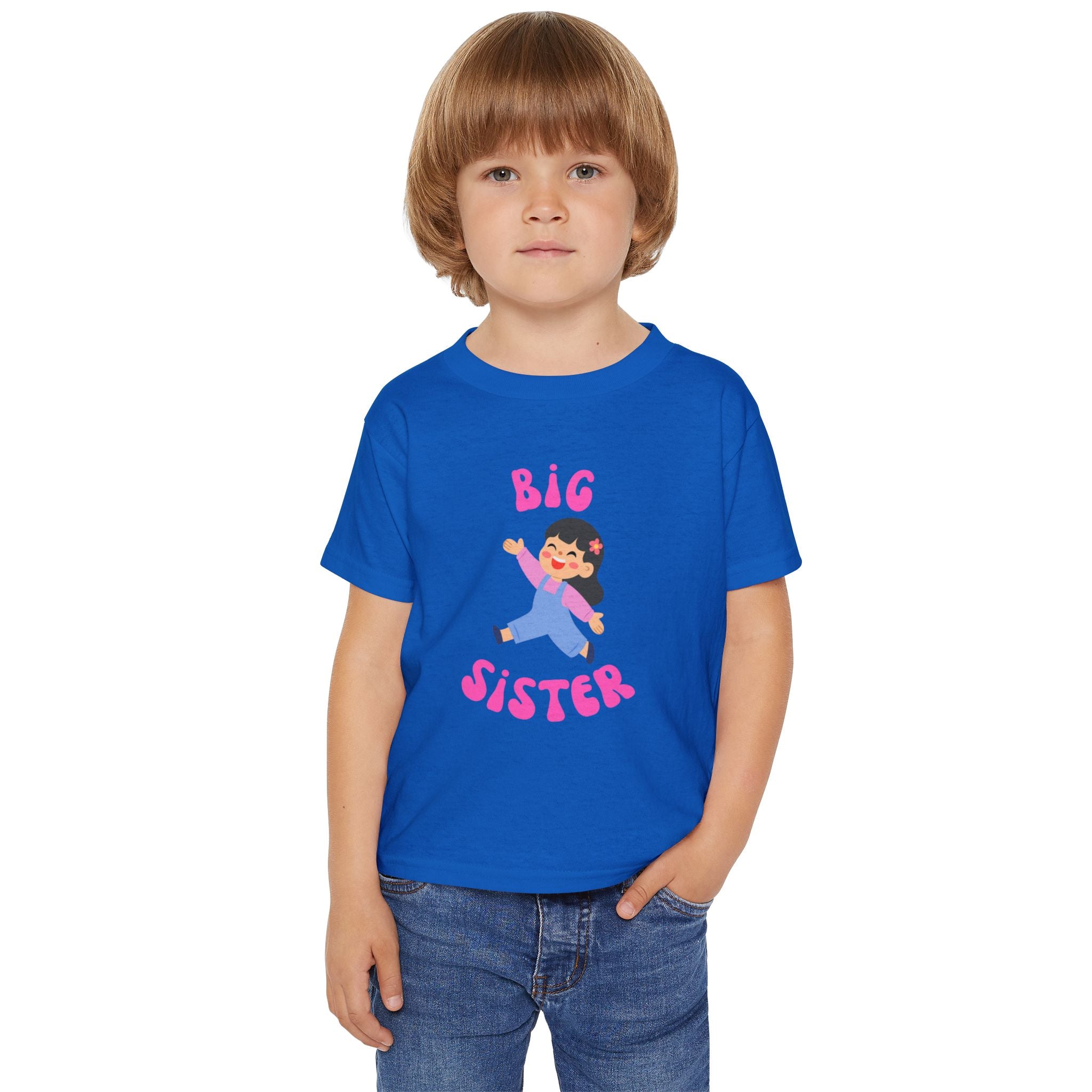 Big Sister Toddler T-Shirt — Cute Cartoon Sibling Announcement Tee