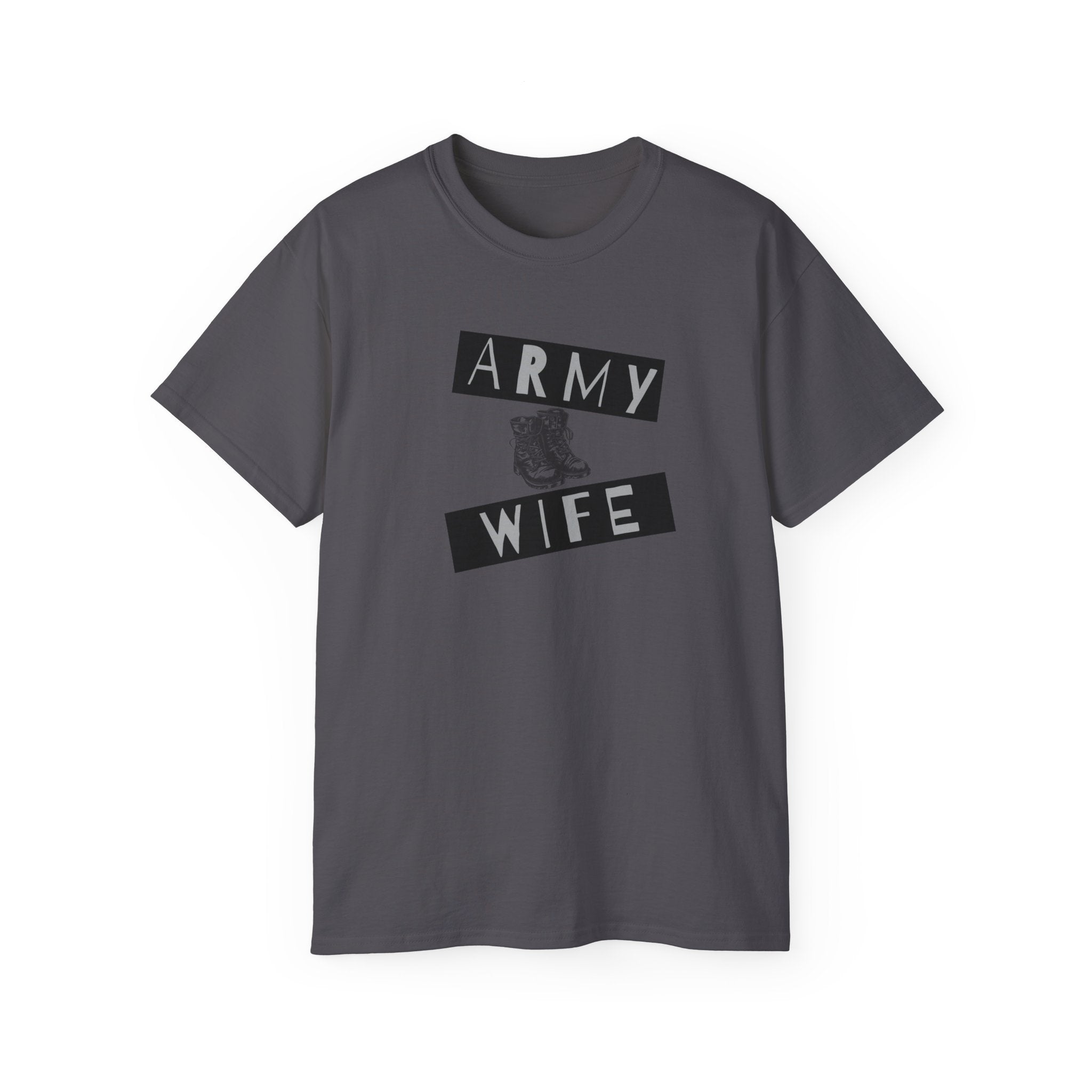 Army Wife T‑Shirt — Military Wife Tee with Combat Boot Graphic