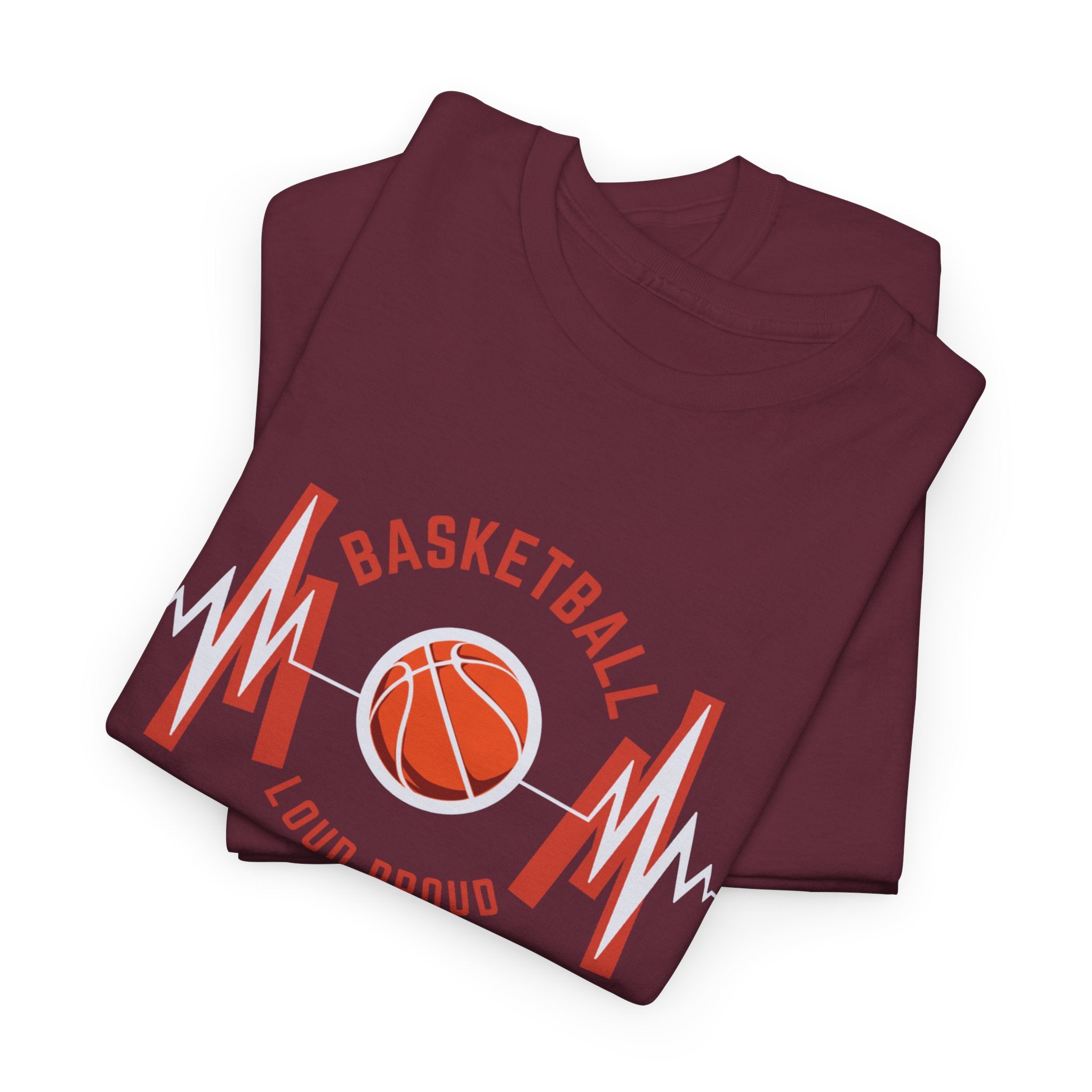 Basketball Mom Loud Proud Tee — Heartbeat Hoop Graphic T‑Shirt