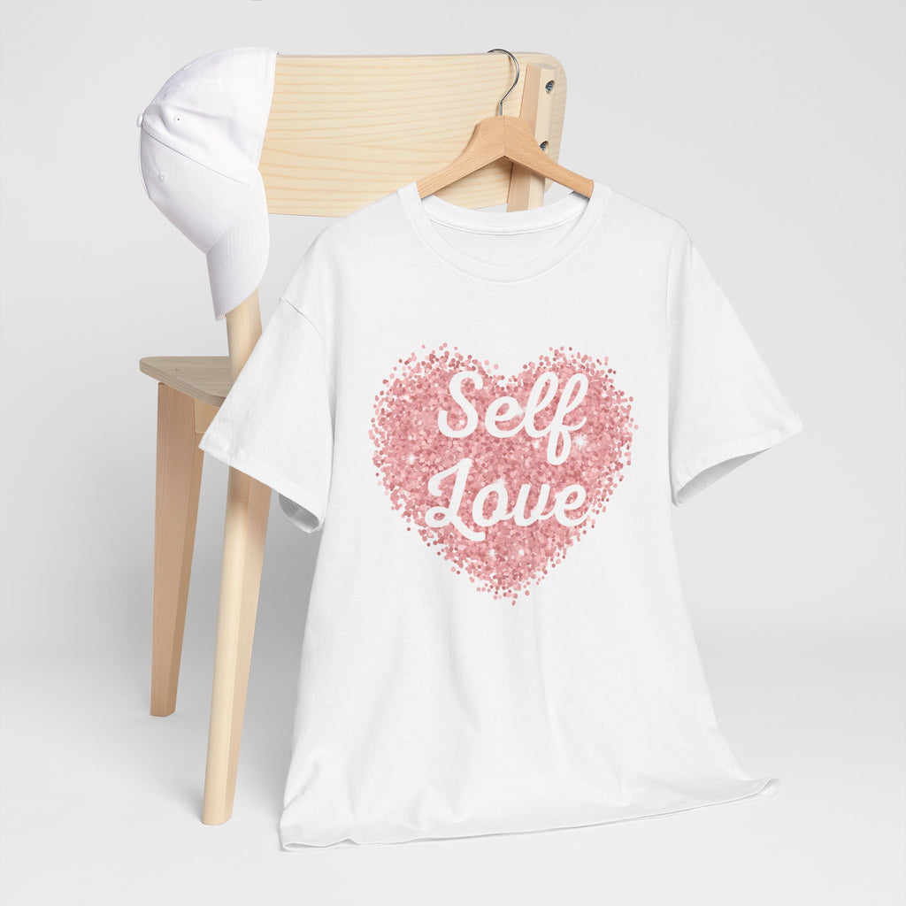 Self Love Tee — Pink Heart Mental Health Awareness Shirt