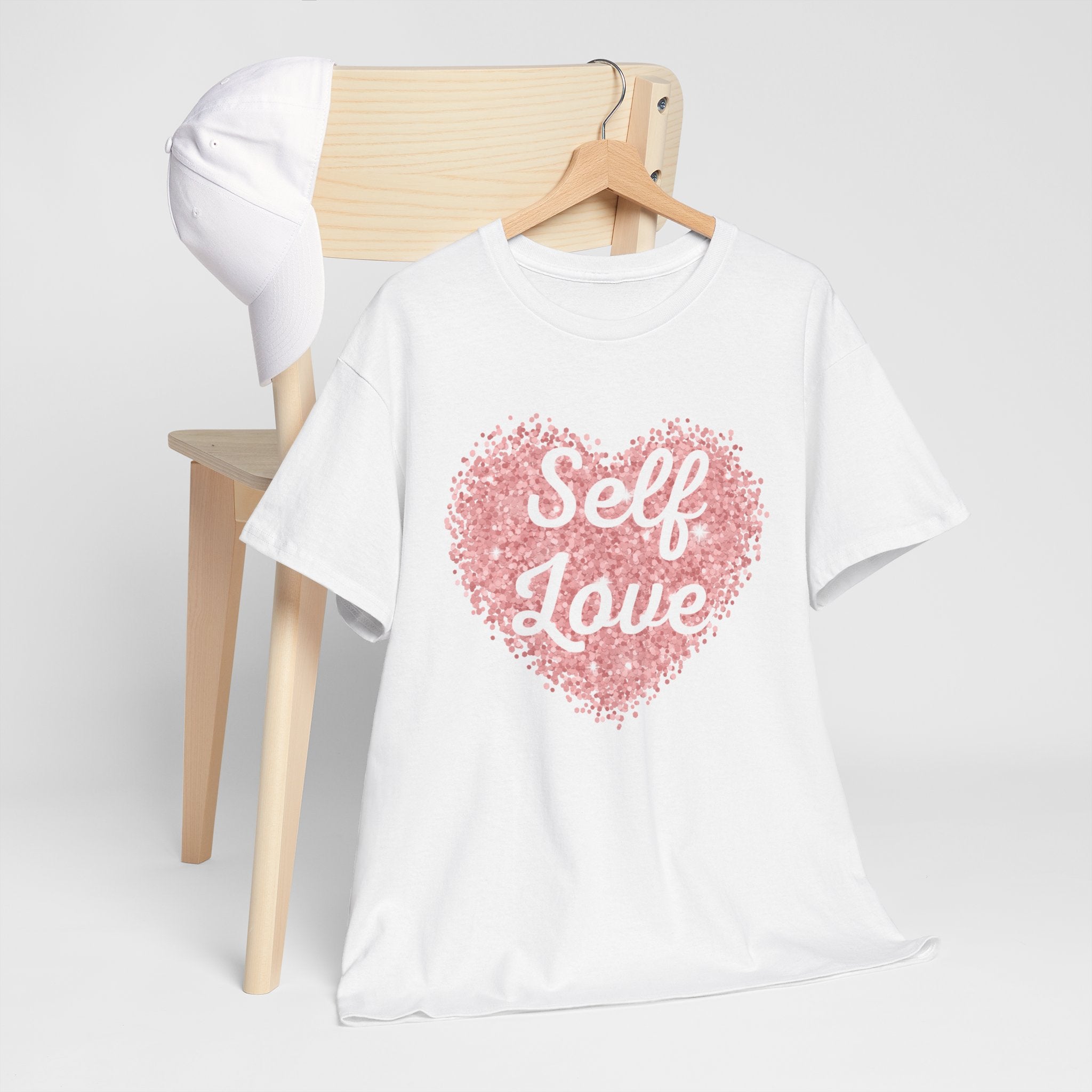 Self Love Tee — Pink Heart Mental Health Awareness Shirt