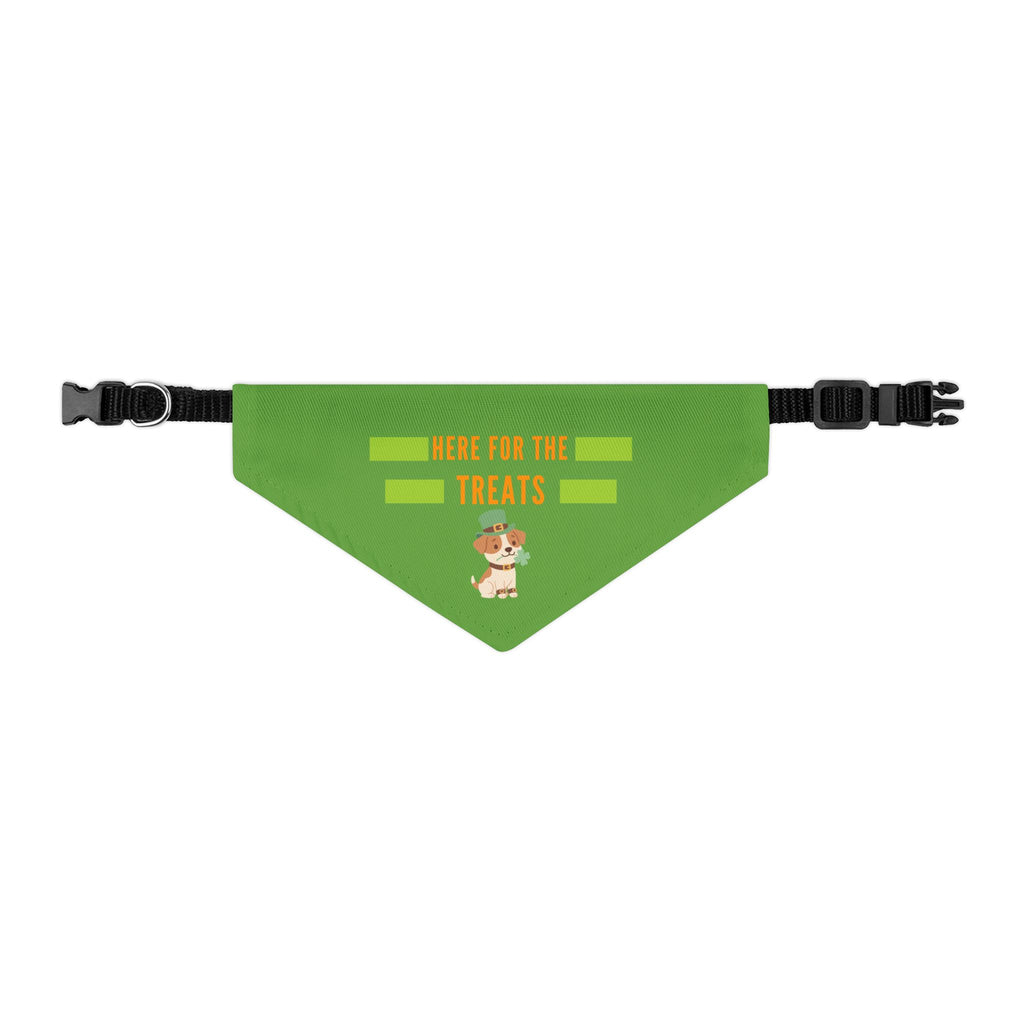 Pet Bandana — "Here for the Treats" Green Dog Collar Accessory