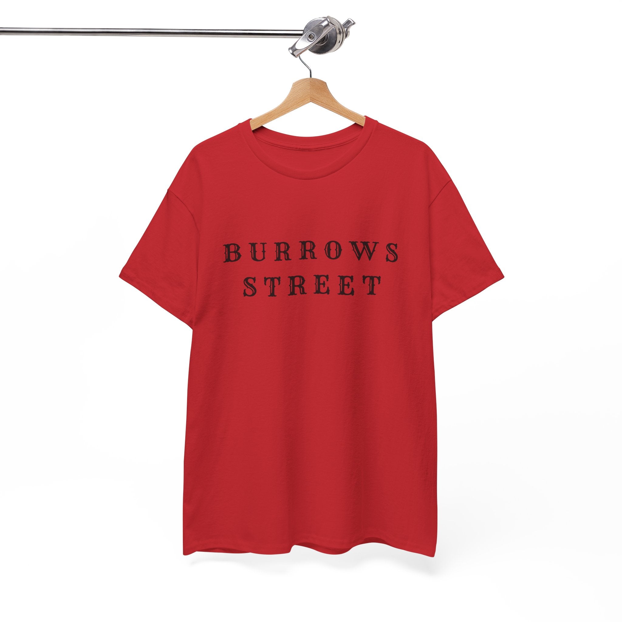 Burrows Street T‑Shirt — Minimalist Vintage Lettering Tee