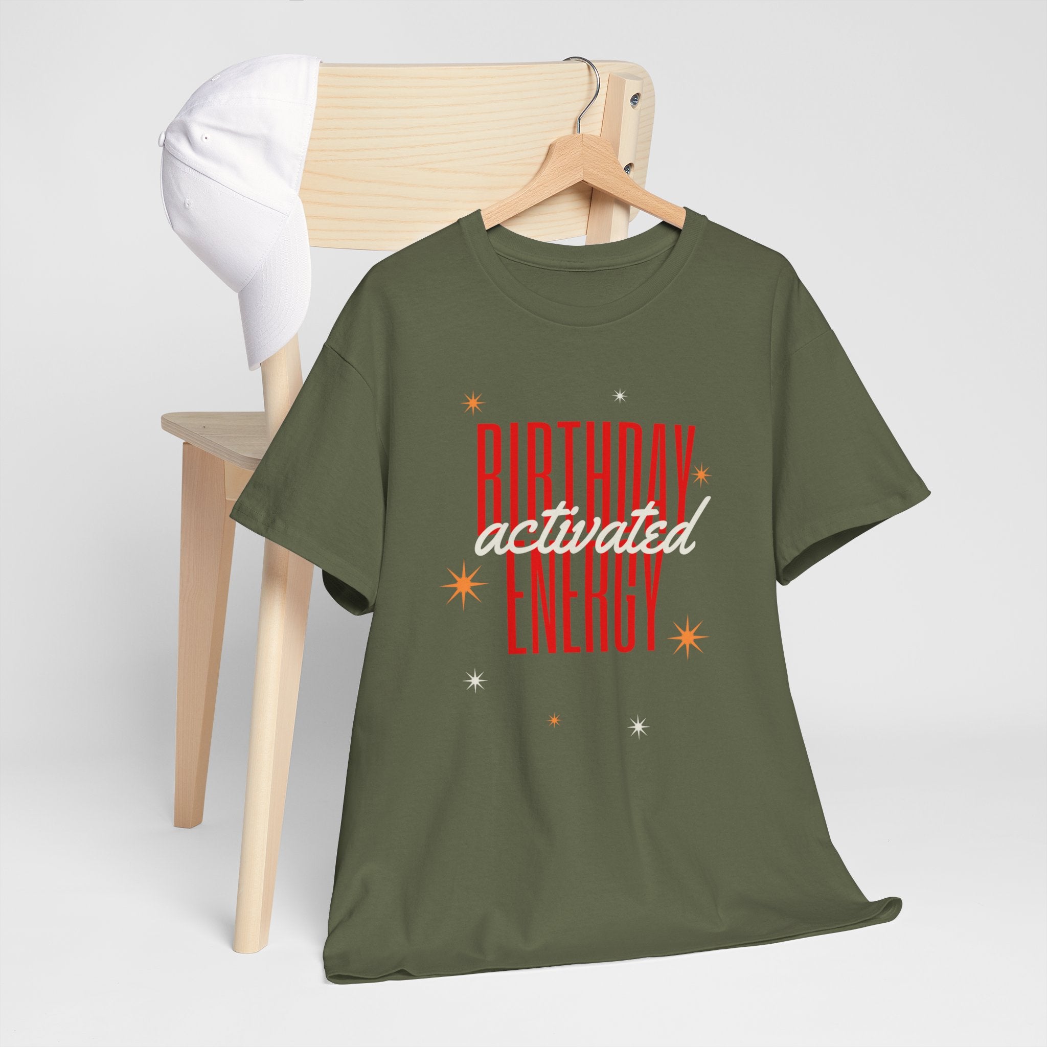 Birthday Energy Tee — Fun Get Started Party Shirt