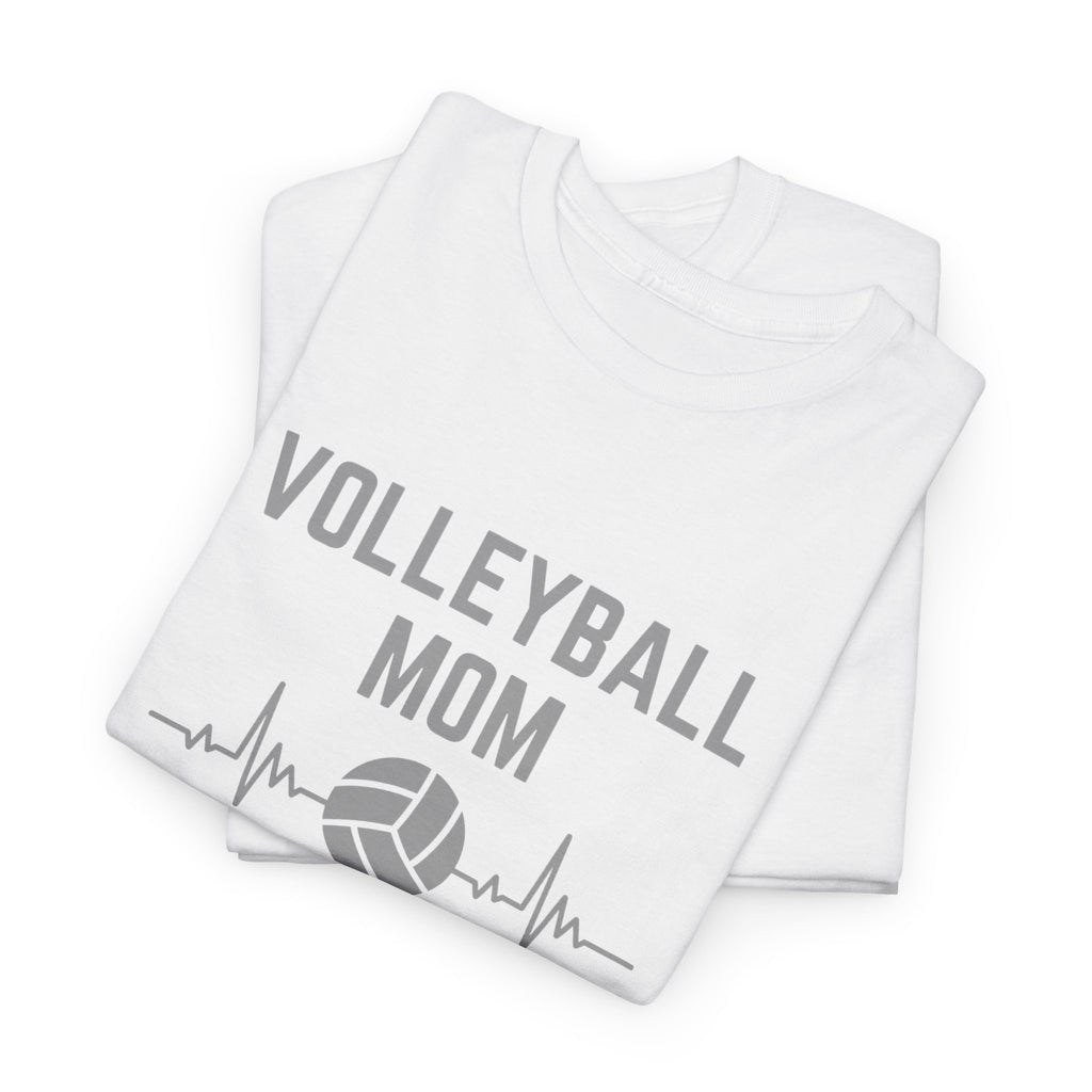 Volleyball Mom T-Shirt — Heartbeat Volleyball Tee for Proud Moms