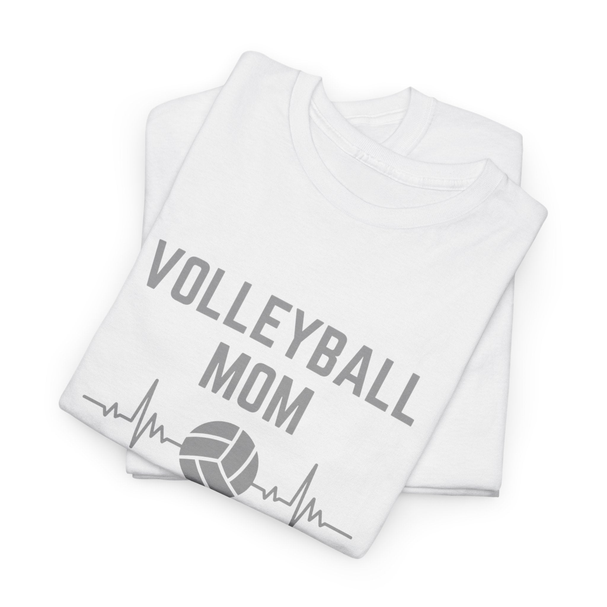 Volleyball Mom T-Shirt — Heartbeat Volleyball Tee for Proud Moms