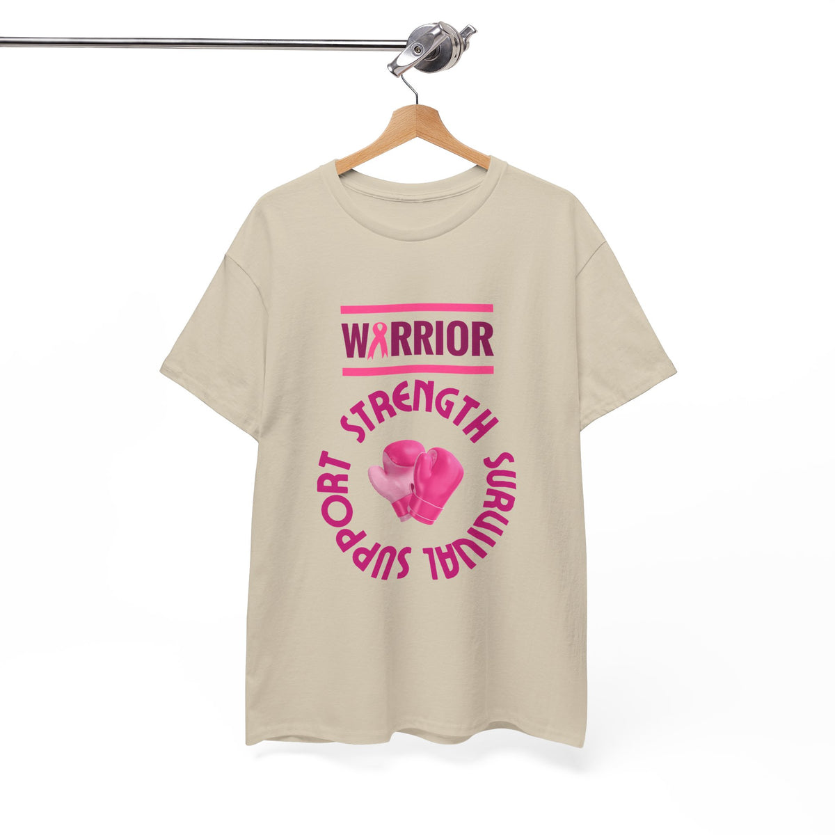Breast Cancer Warrior T-Shirt — Strength, Support, Survival Pink Gloves Design