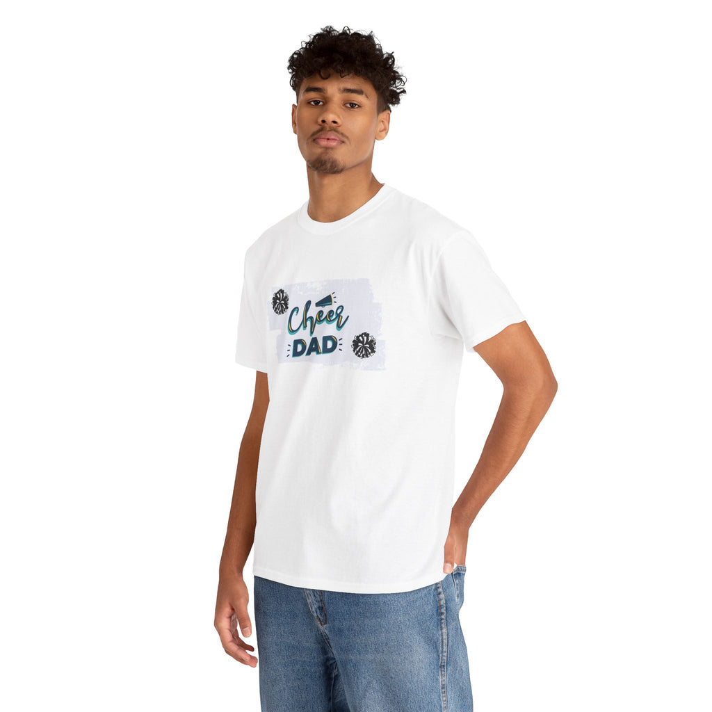 Cheer Dad T-Shirt — Cheerleading Dad Tee with Pom-Poms, Father's Day Gift