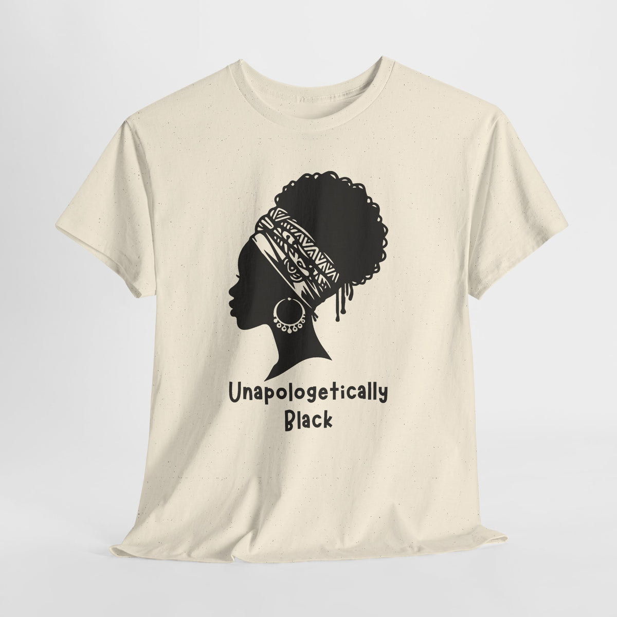Meditative Woman Line Art Tee – "Unapologetically Black" Cotton T‑Shirt