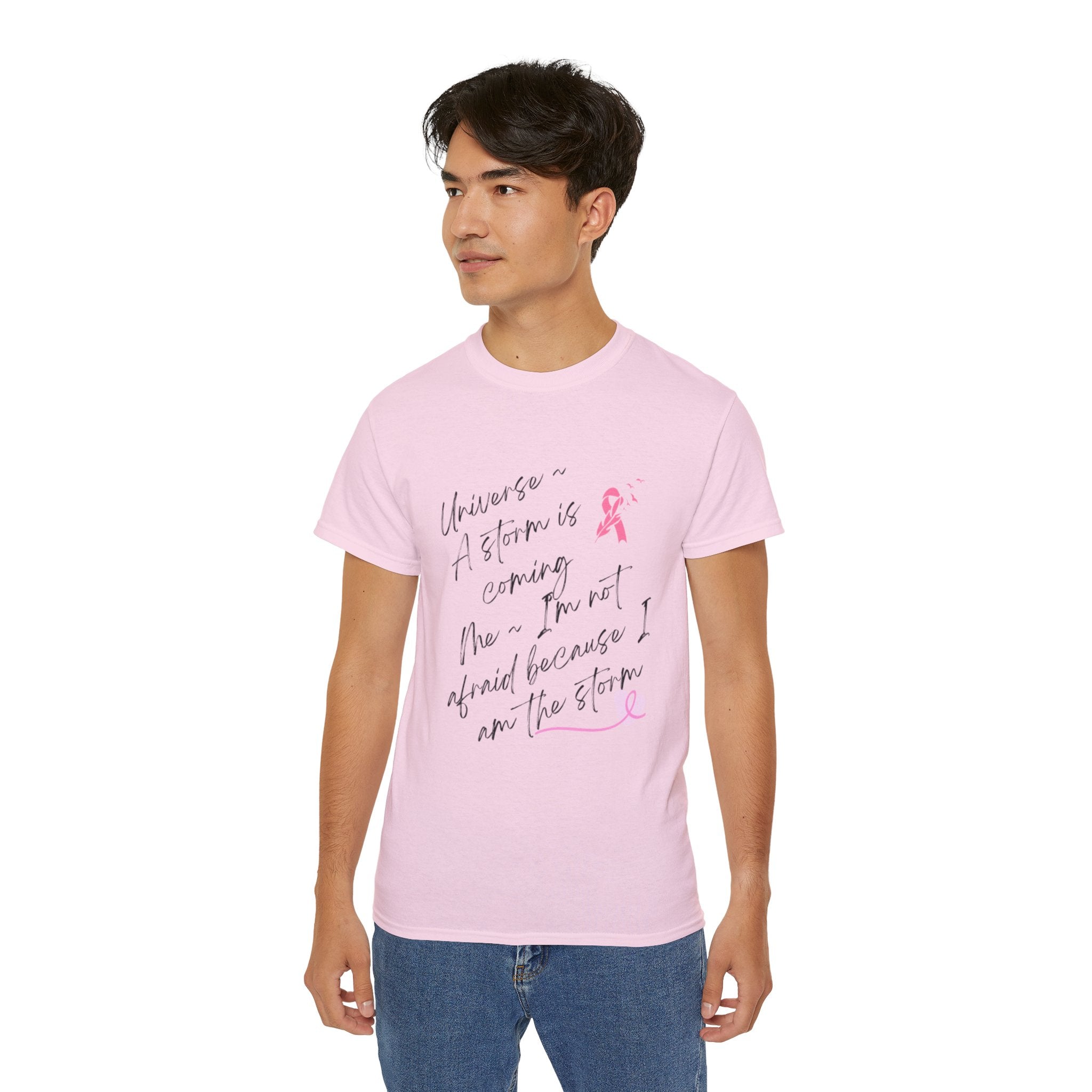 Breast Cancer Awareness Tee – "A Storm is Coming" Inspirational Cotton Shirt