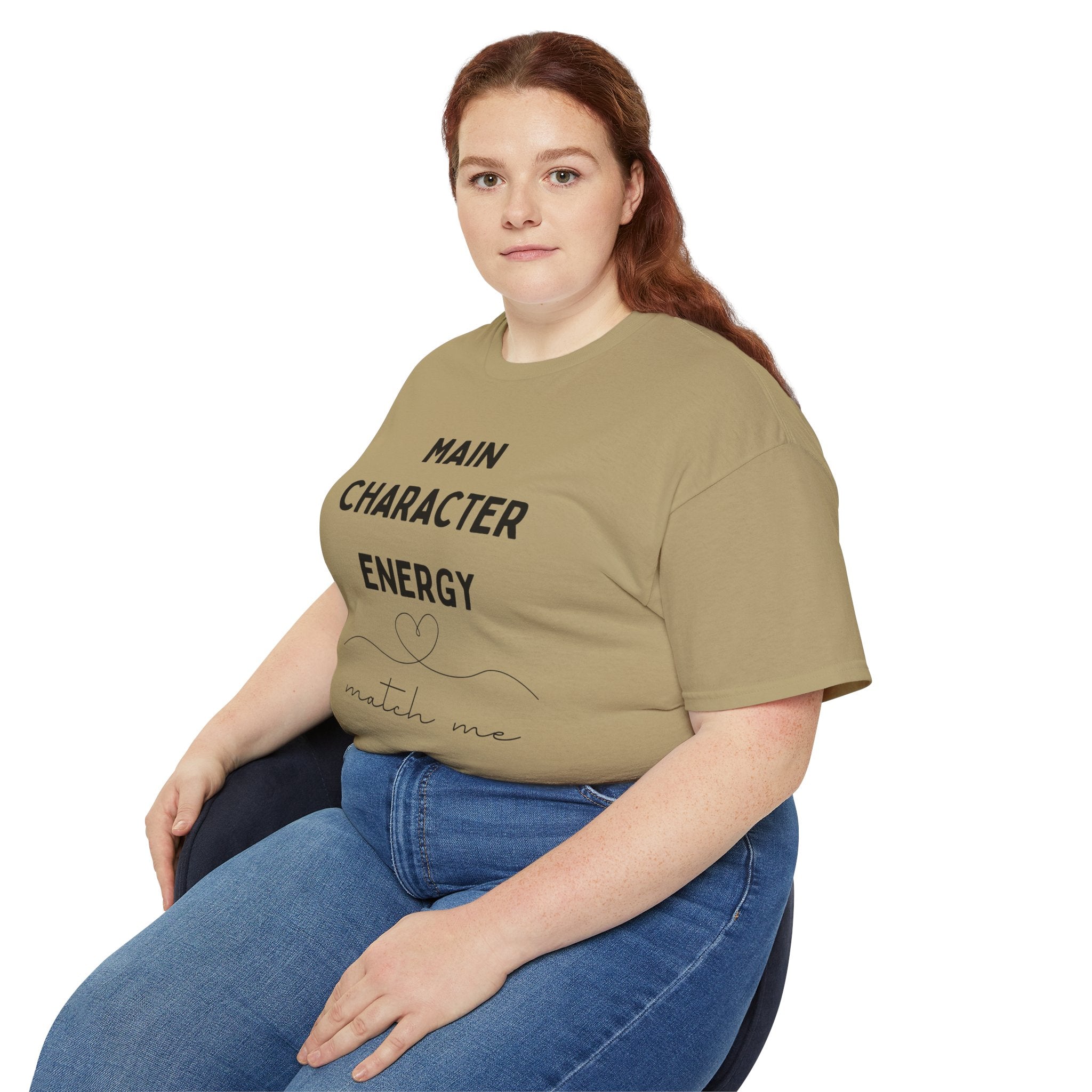 Main Character Energy Tee — "Match Me" Graphic Cotton Shirt