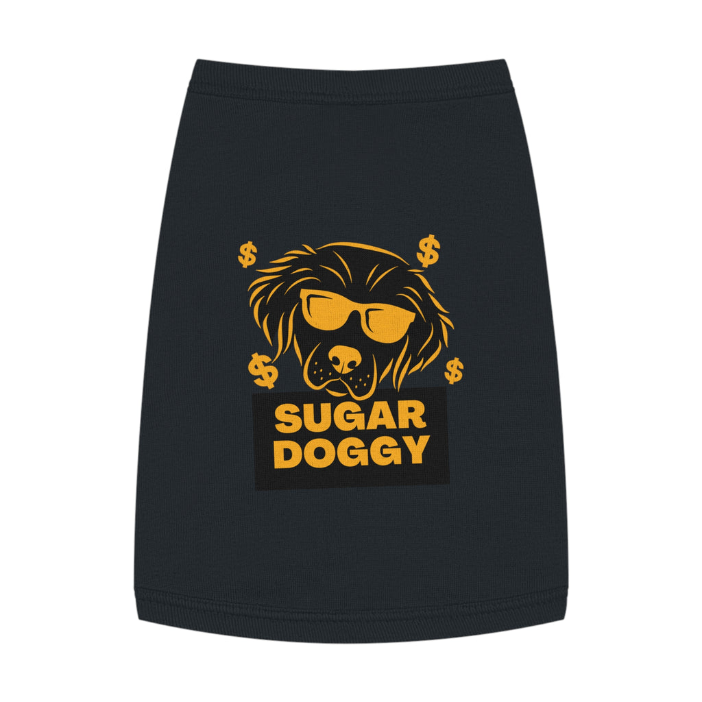 Sugar Doggy Pet Tank Top — Funny Dog Tee with Sunglasses & Dollar Sign Design