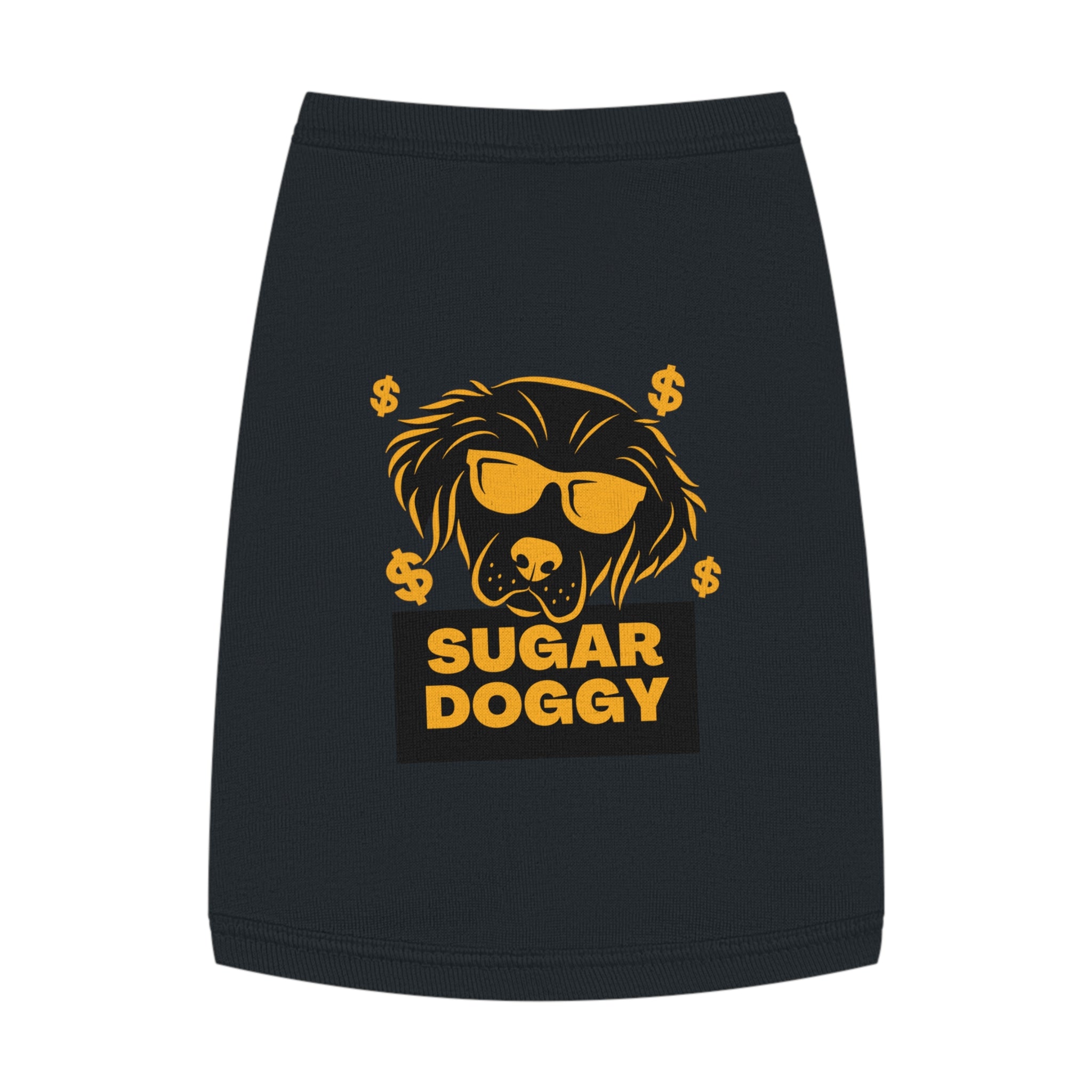 Sugar Doggy Pet Tank Top — Funny Dog Tee with Sunglasses & Dollar Sign Design
