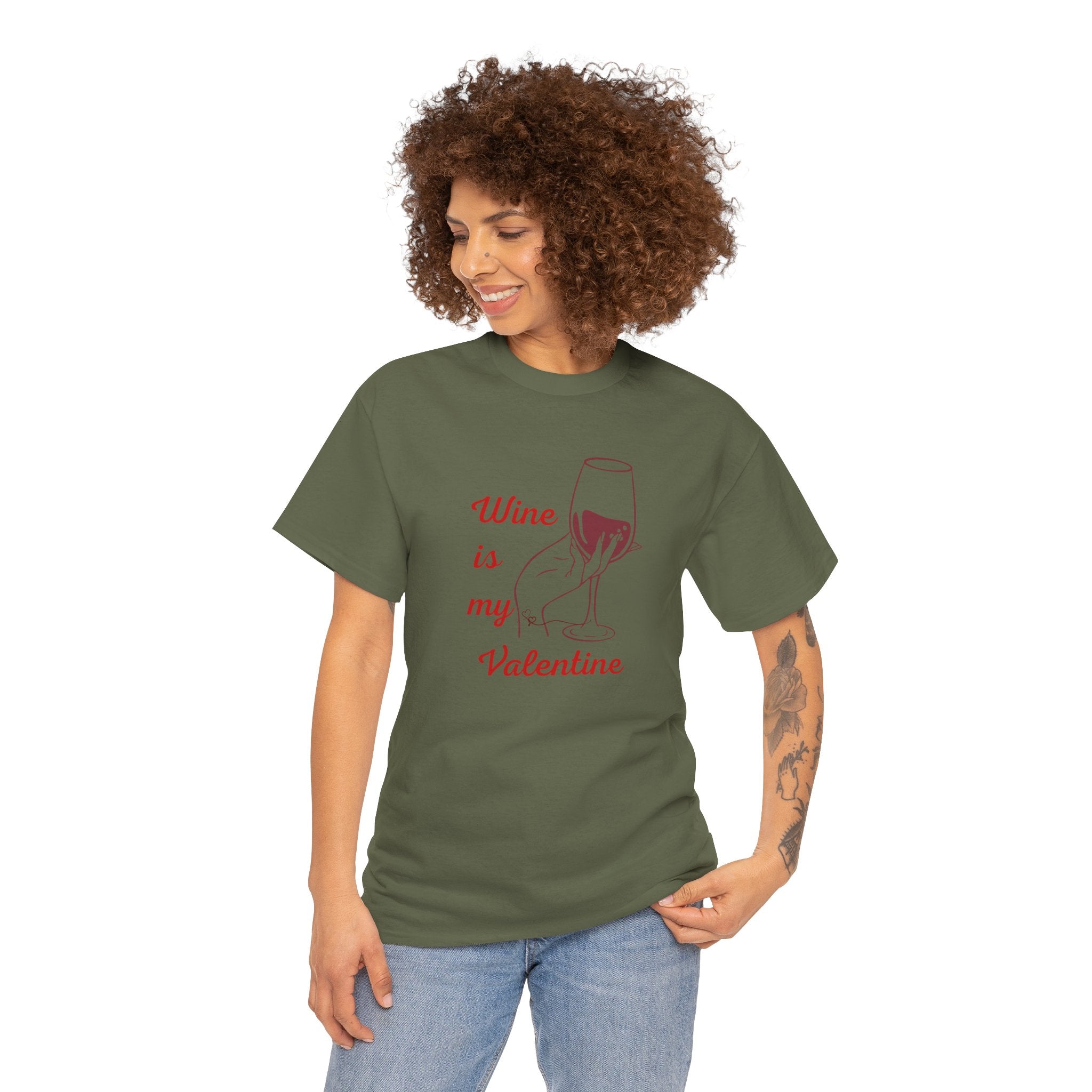 Wine Is My Valentine T‑Shirt — Cute Wine Lover Valentine Shirt