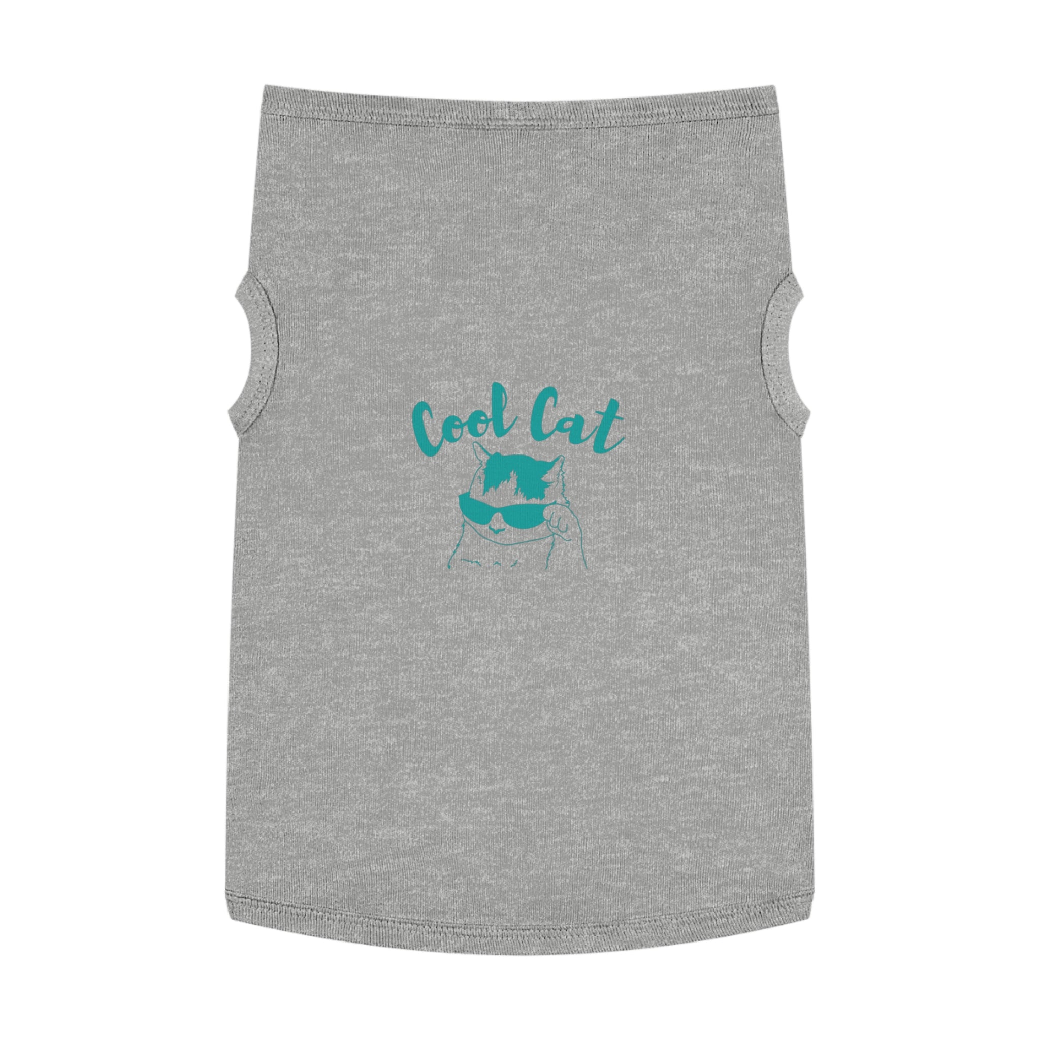 Cool Cat Pet Tank Top — Teal "Cool Cat" Graphic Dog & Cat Shirt