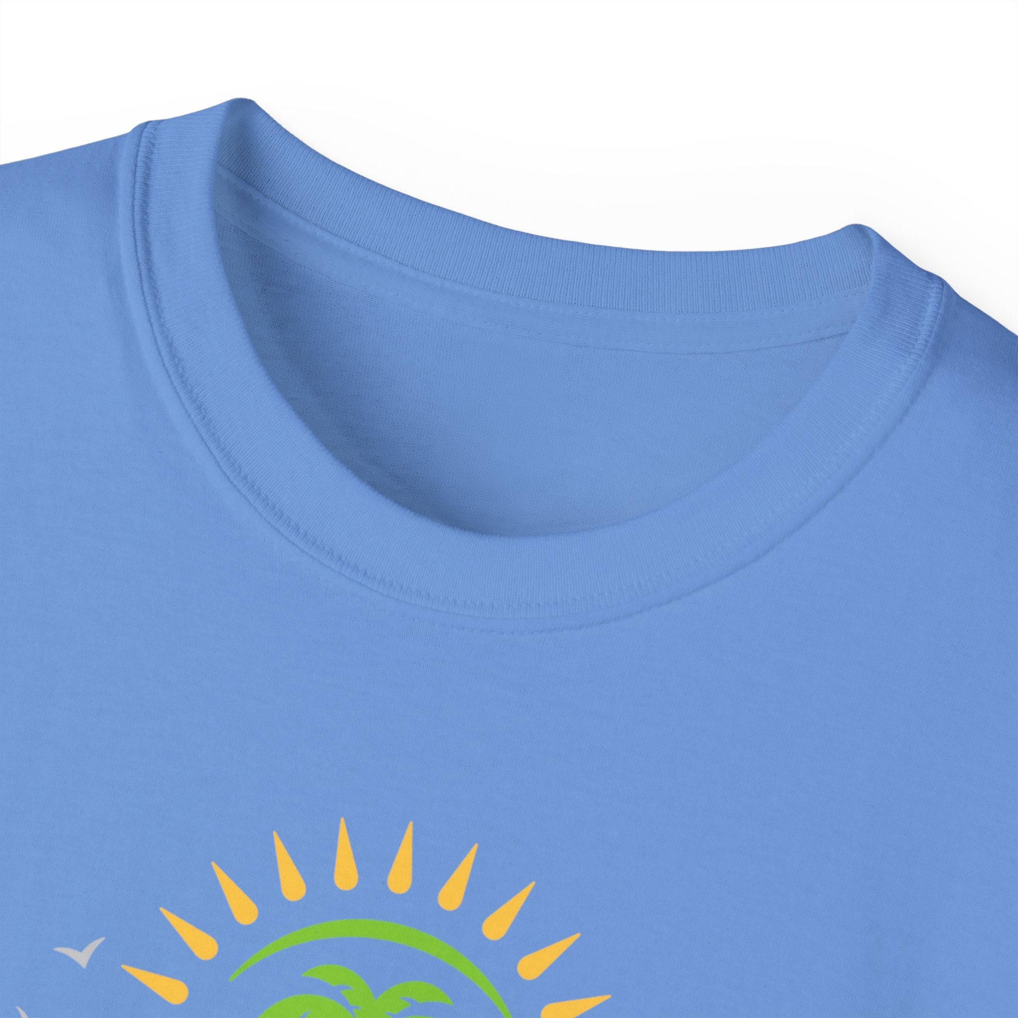 Waves and Matching Shades Tee — Retro Palm Beach Graphic T-Shirt