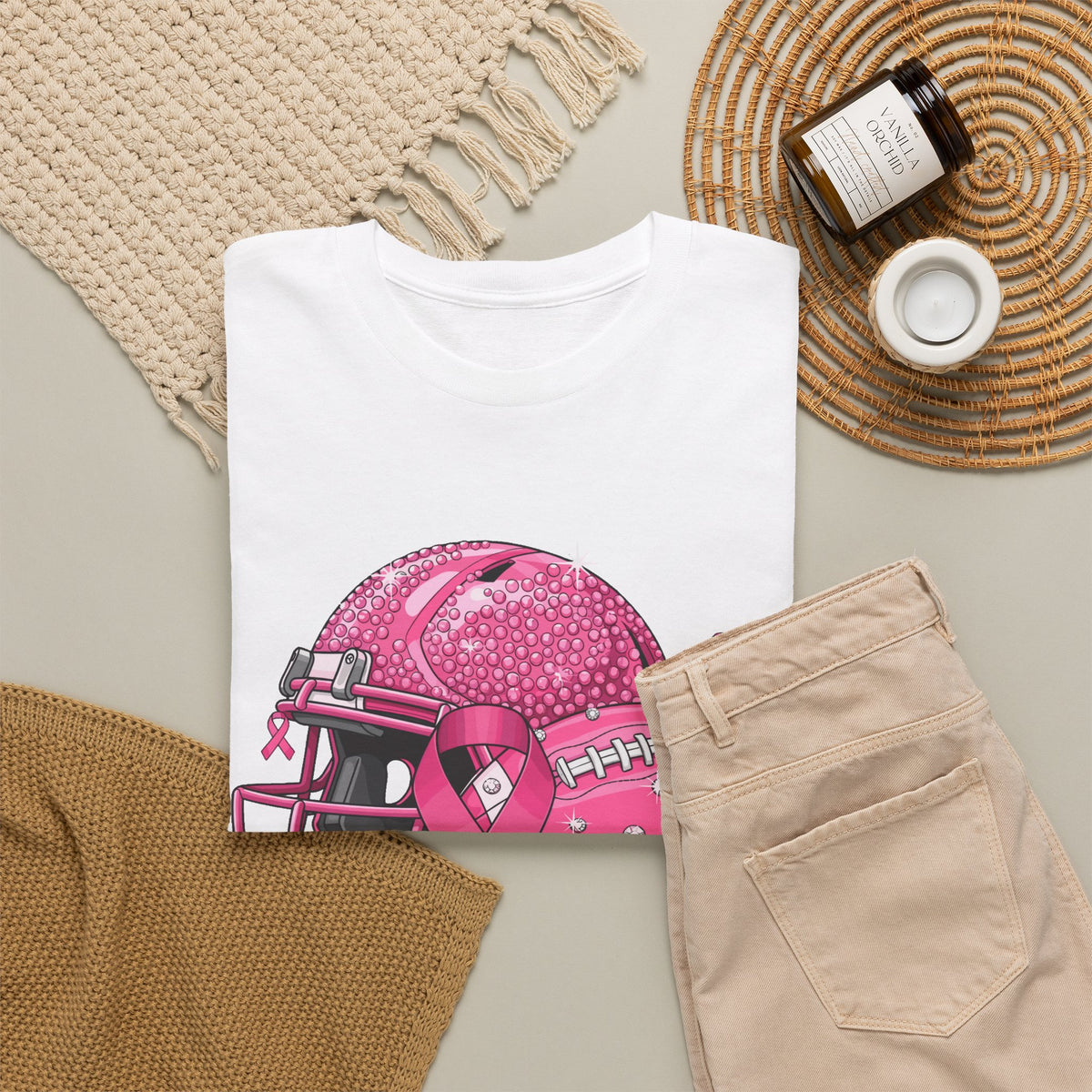 Breast Cancer Awareness Football Helmet T-Shirt