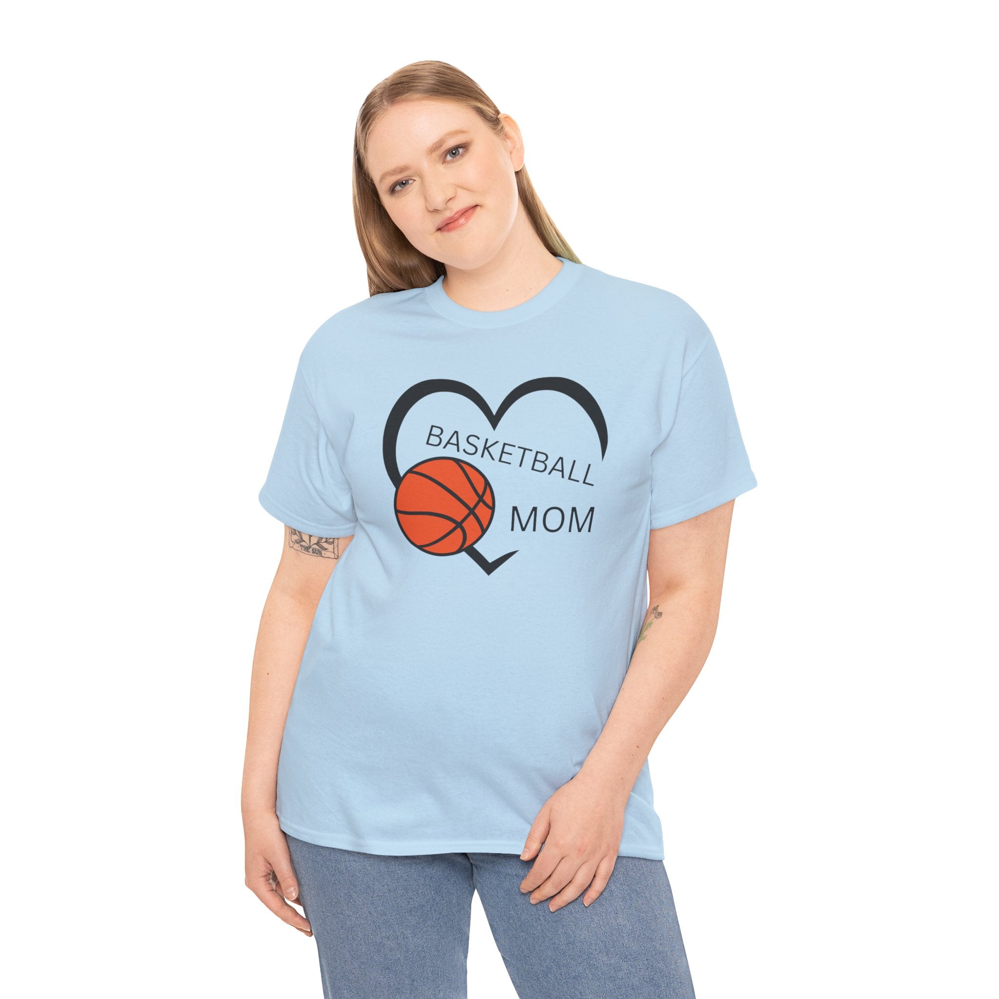 Basketball Mom T-Shirt – Heart & Basketball Design