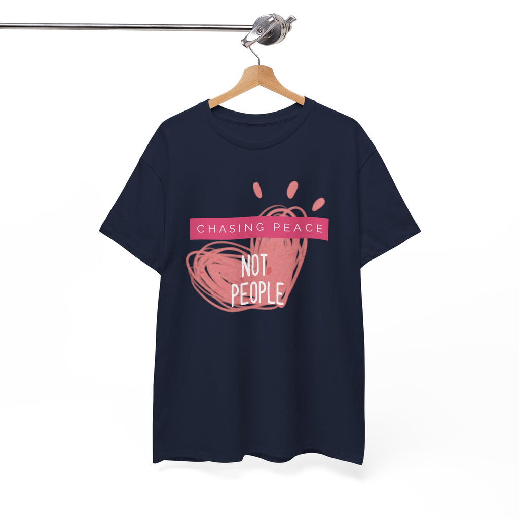 Chasing Peace Not People Tee — Pink Graphic Mental Health Awareness T‑Shirt