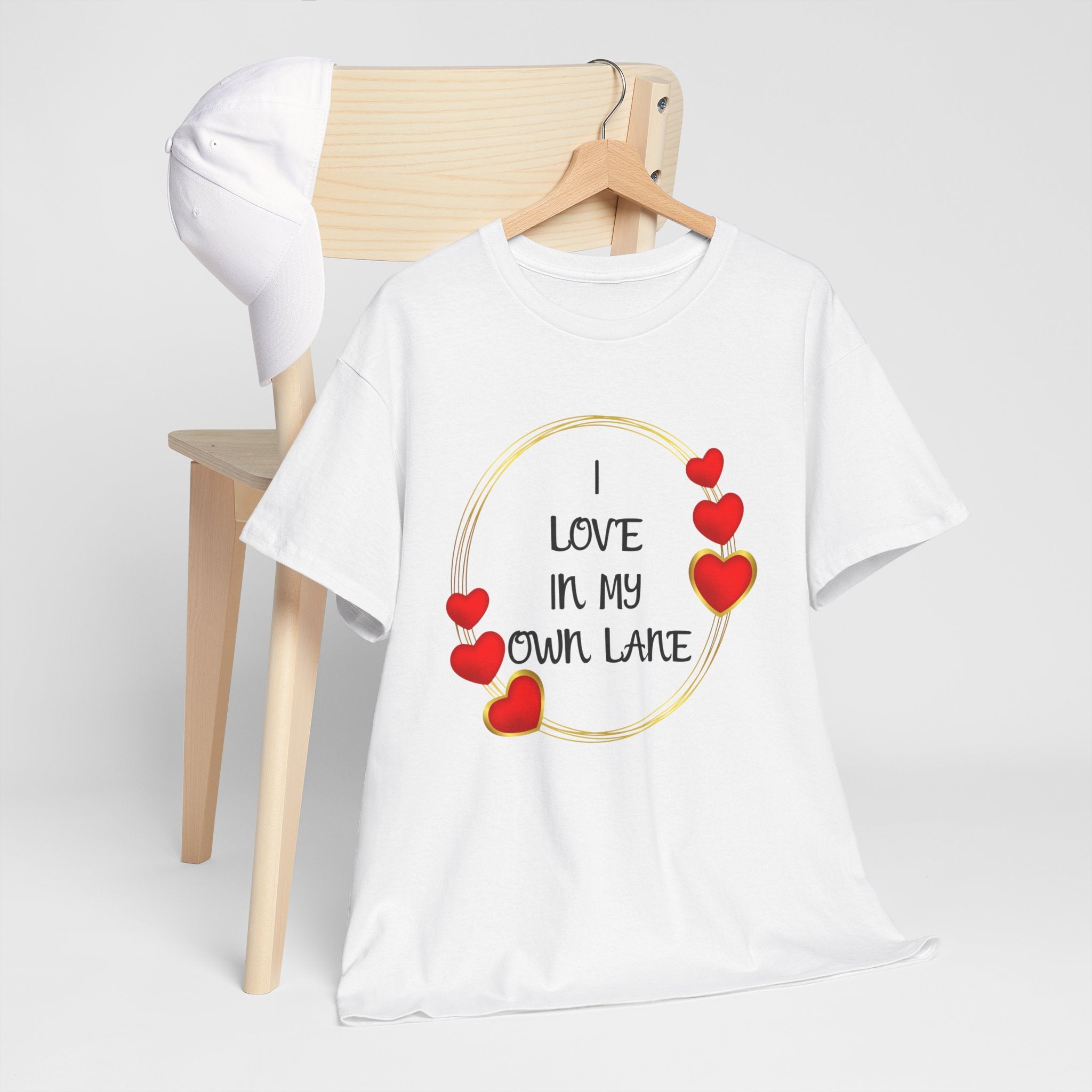 T-Shirt — "I Love In My Own Lane" Heart Graphic Self-Love Tee