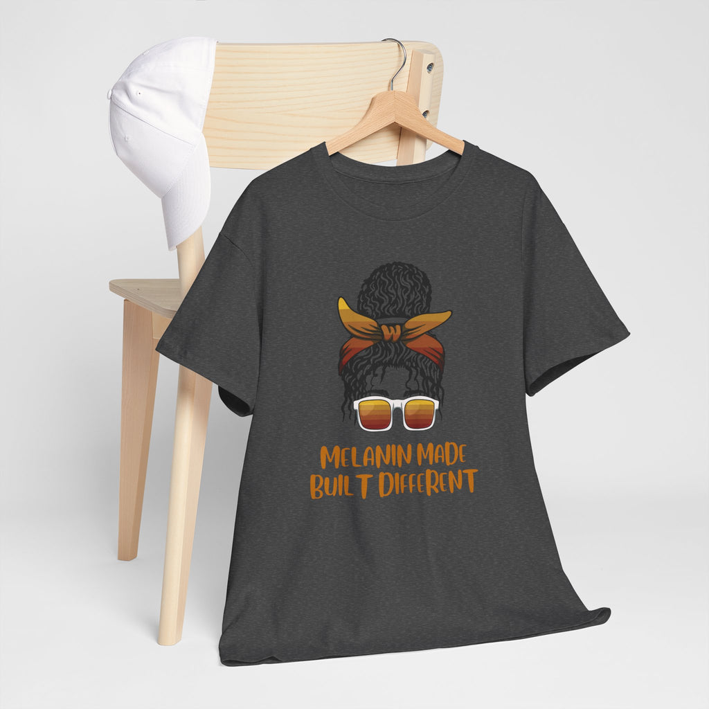 T-Shirt — "Melanin Made, Built Different" Graphic Tee